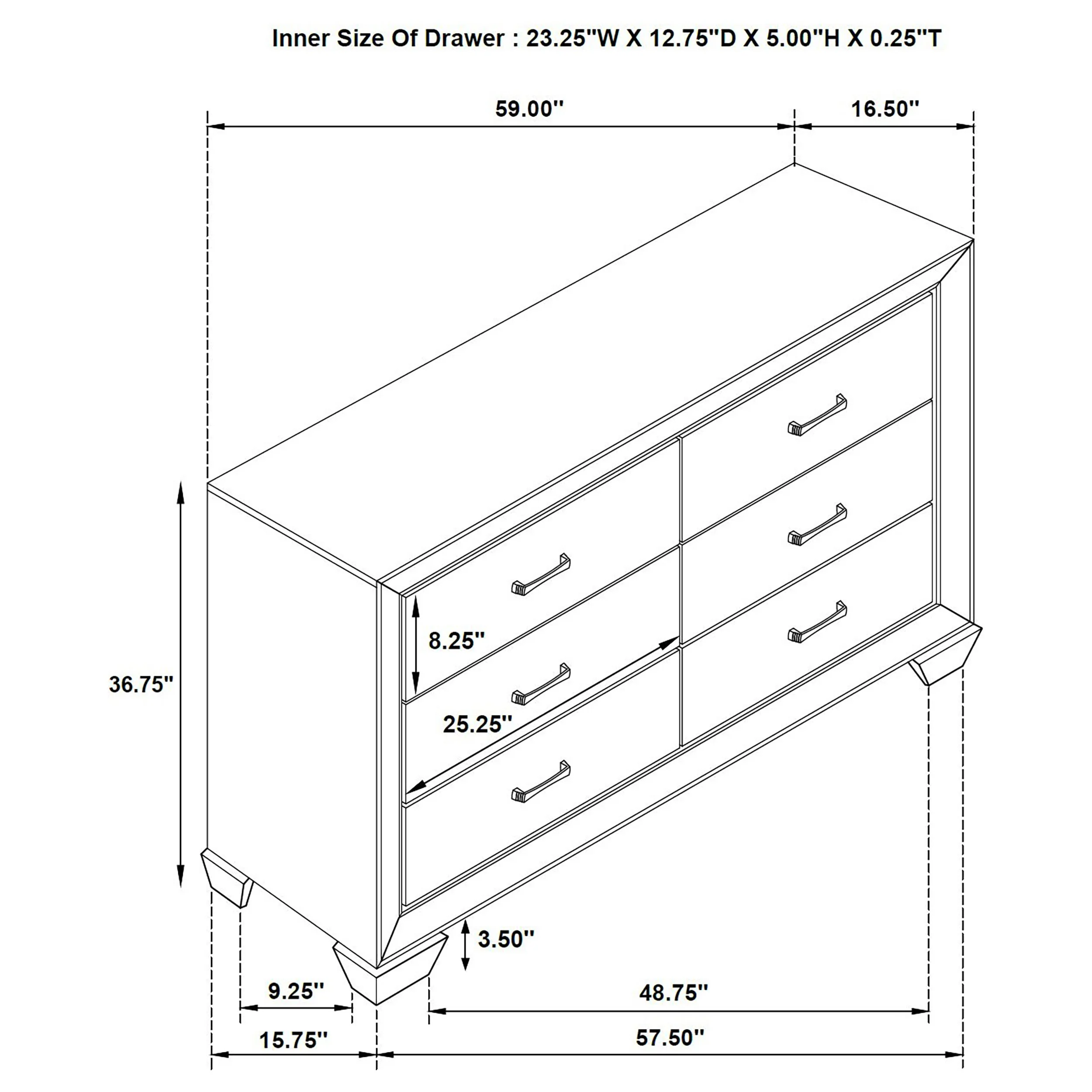 Kauffman 6-Drawer Dresser in Washed Taupe - Image 7