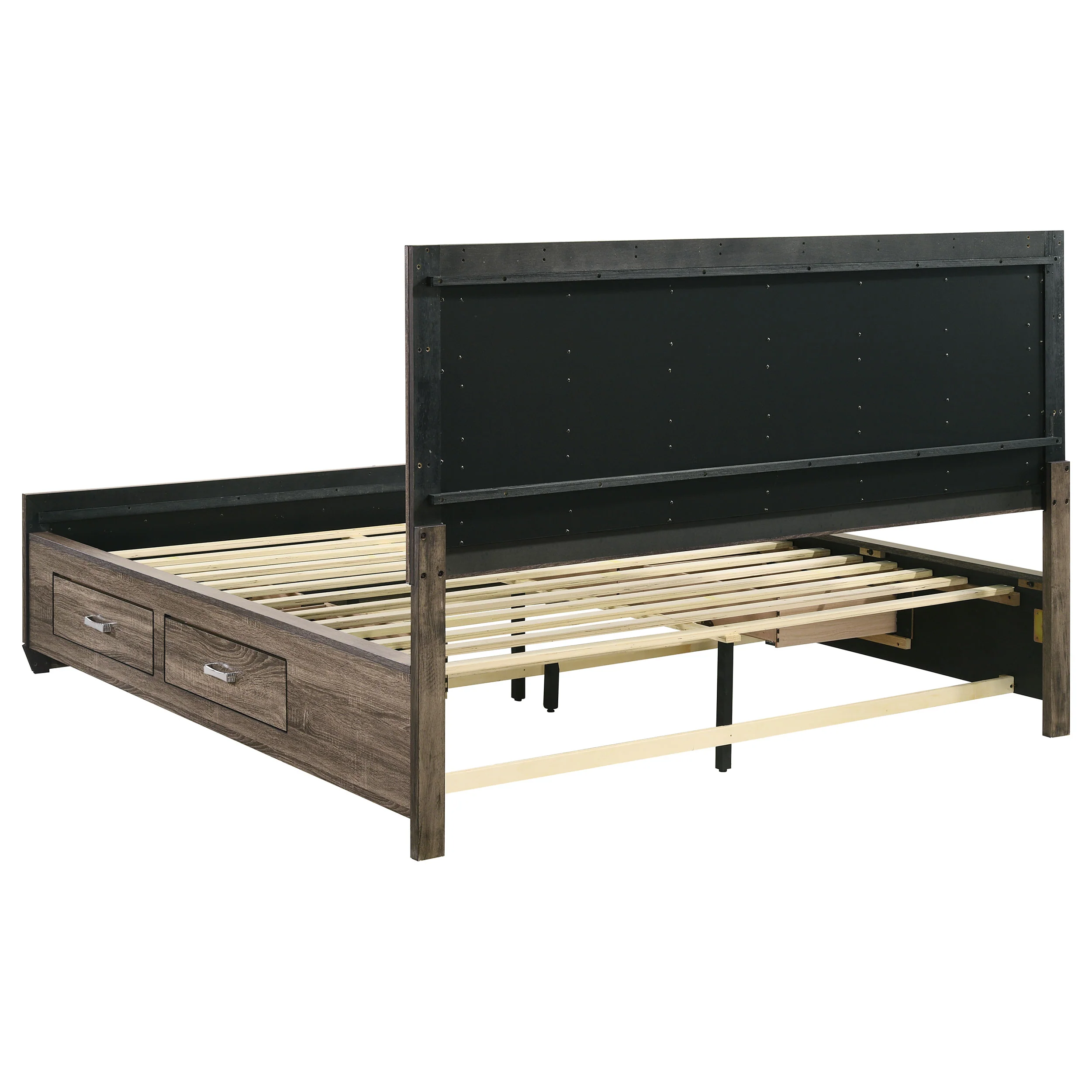 Kauffman Wood California King Storage Panel Bed Washed Taupe - Image 6