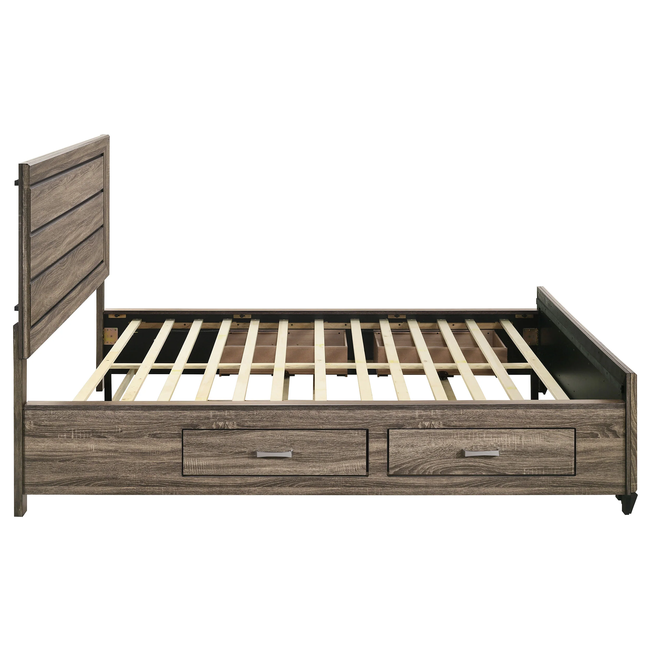 Kauffman Wood California King Storage Panel Bed Washed Taupe - Image 9