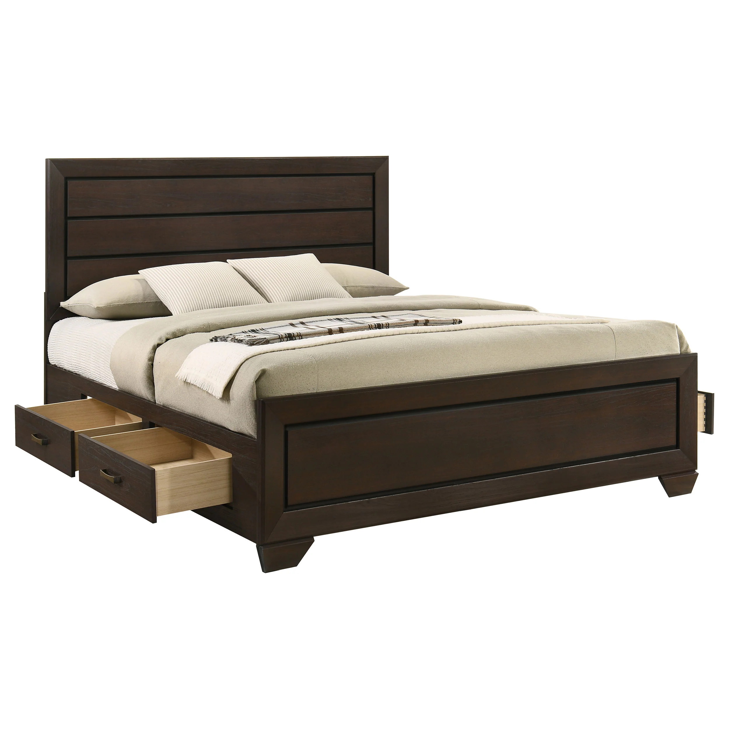 Kauffman Wood Eastern King Storage Panel Bed Dark Cocoa - Image 6