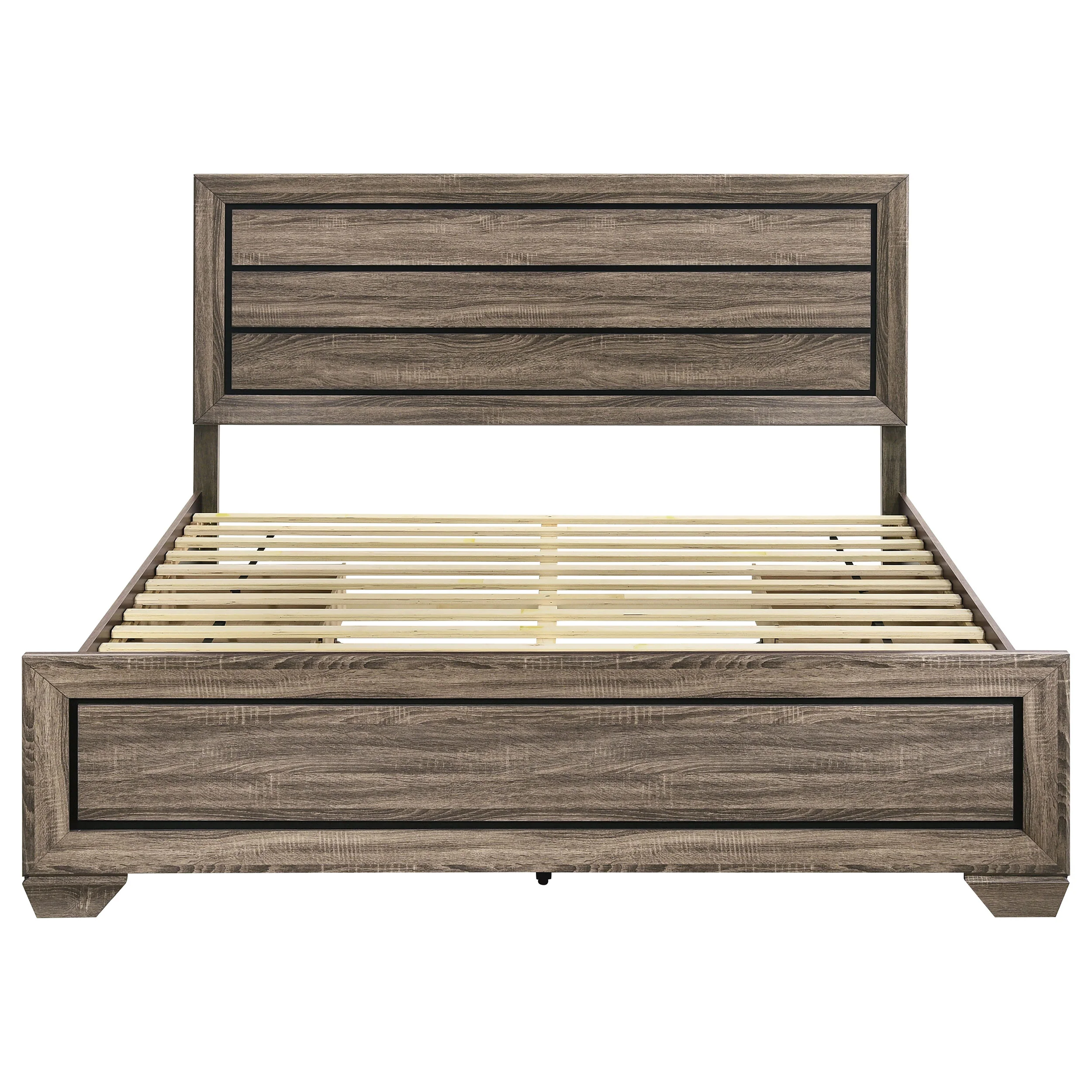 Kauffman Wood Eastern King Storage Panel Bed Washed Taupe - Image 8