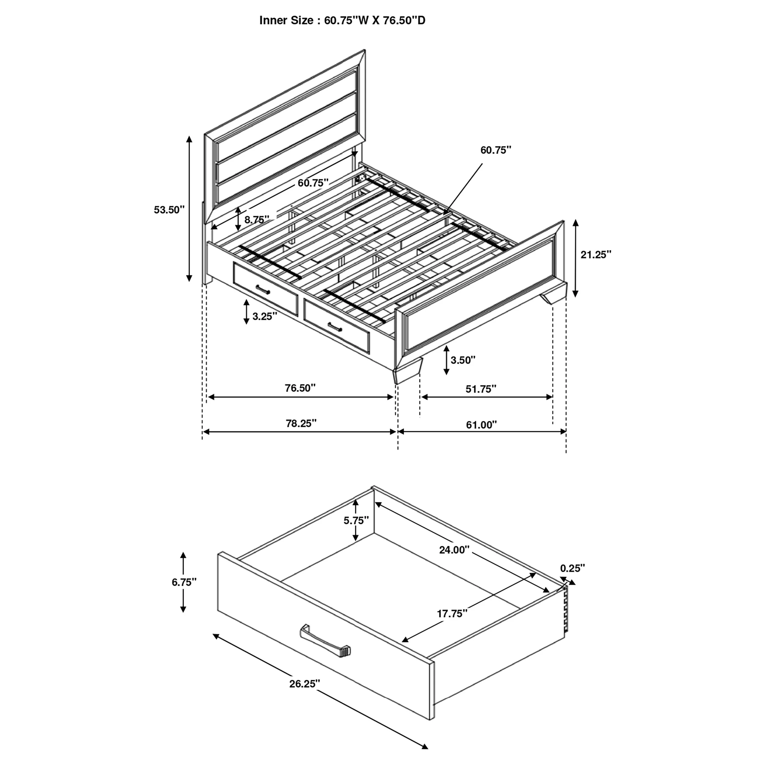 Kauffman Wood Queen Storage Panel Bed Dark Cocoa - Image 11