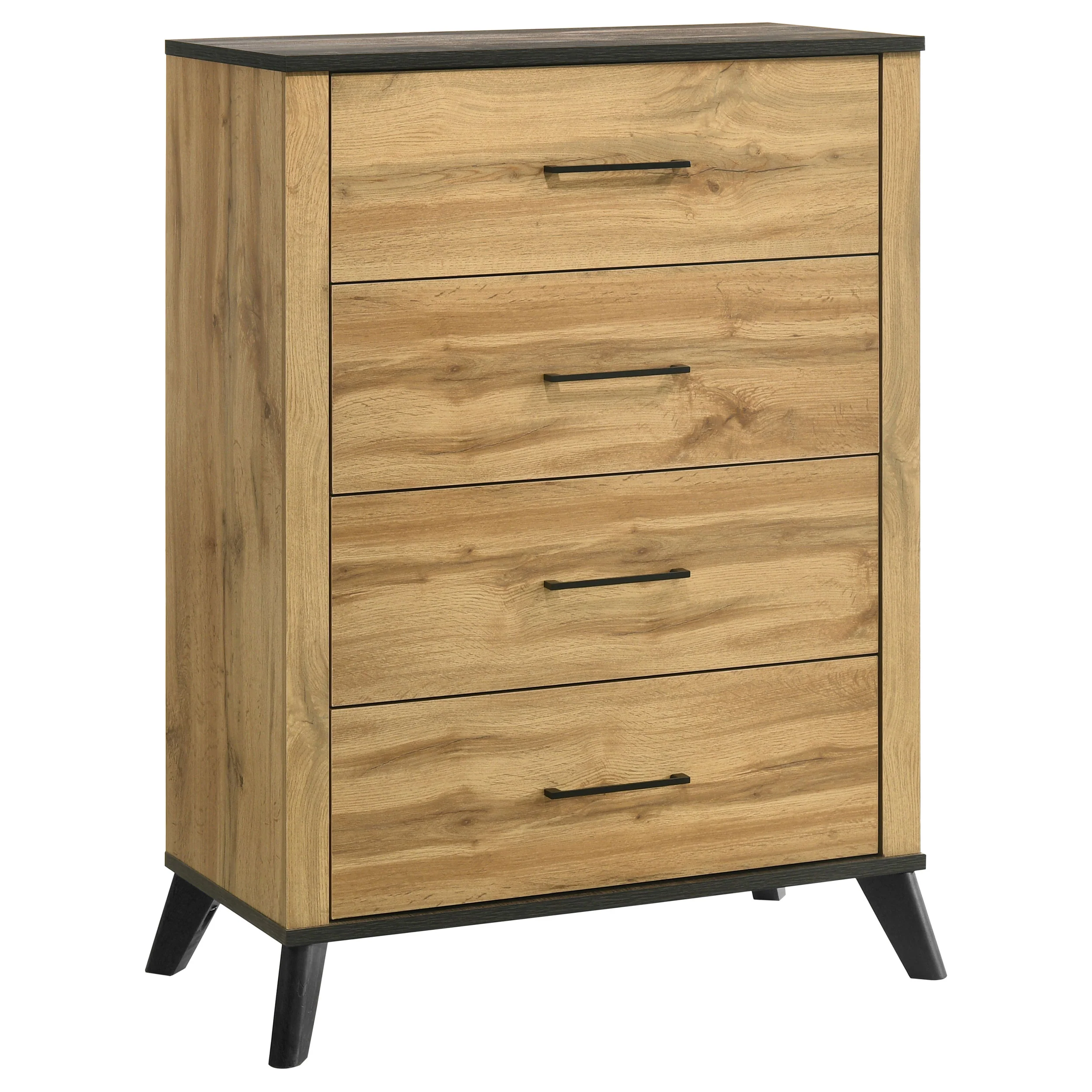 Kaywood 4-Drawer Chest - Weathered Brown & Natural Pine