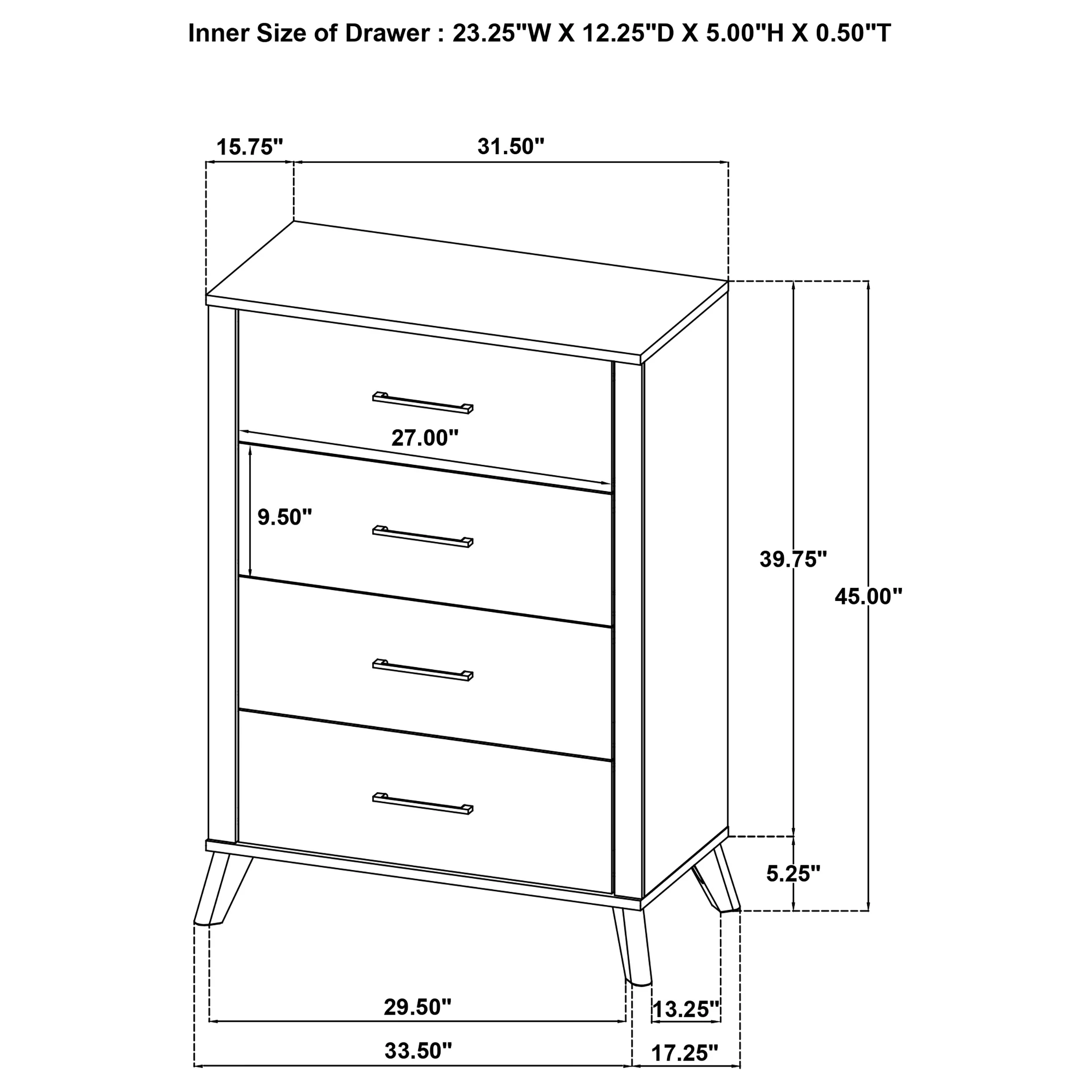 Kaywood 4-Drawer Chest - Weathered Brown & Natural Pine - Image 11