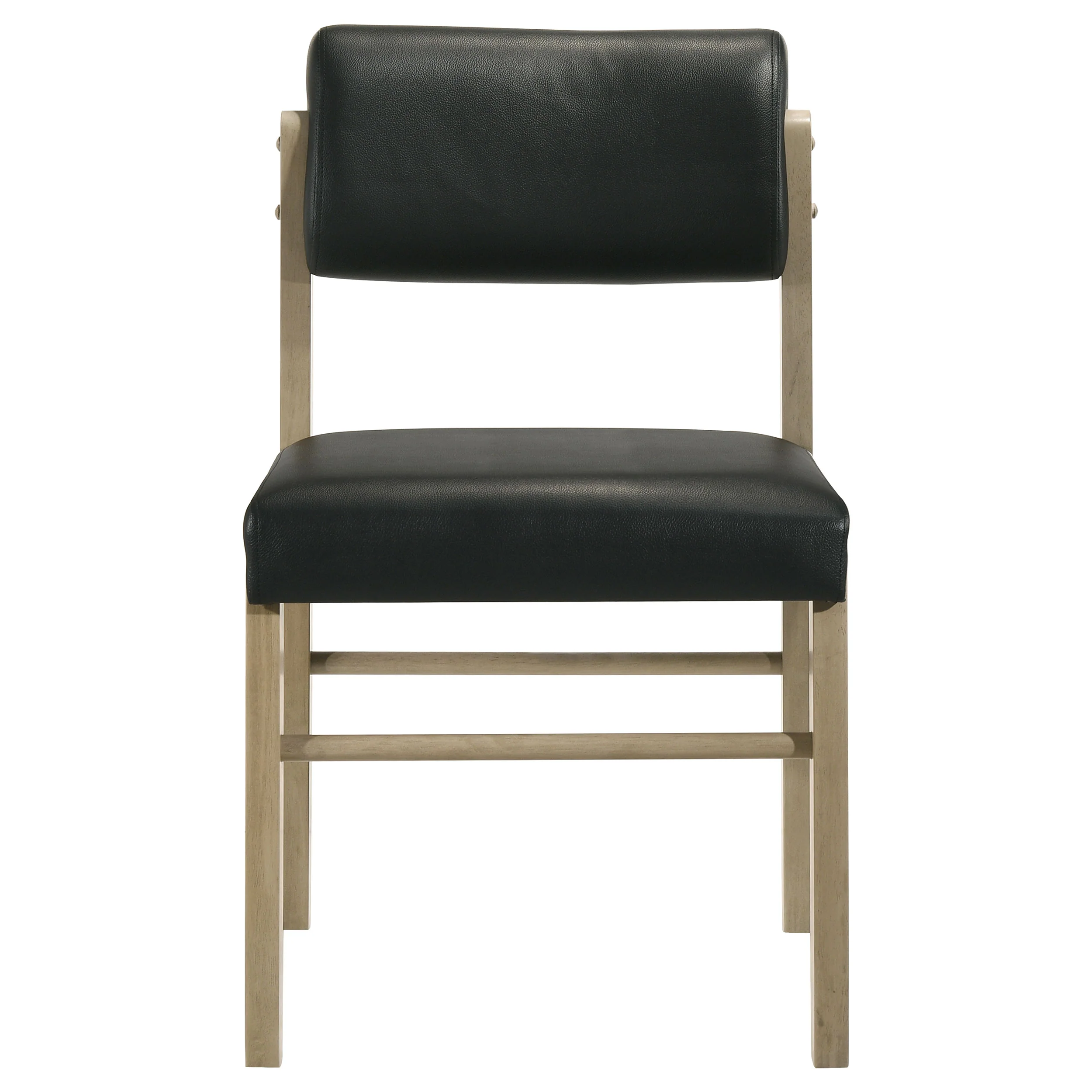 Kehoe Upholstered Dining Side Chair, Black and Natural Oak - Image 4