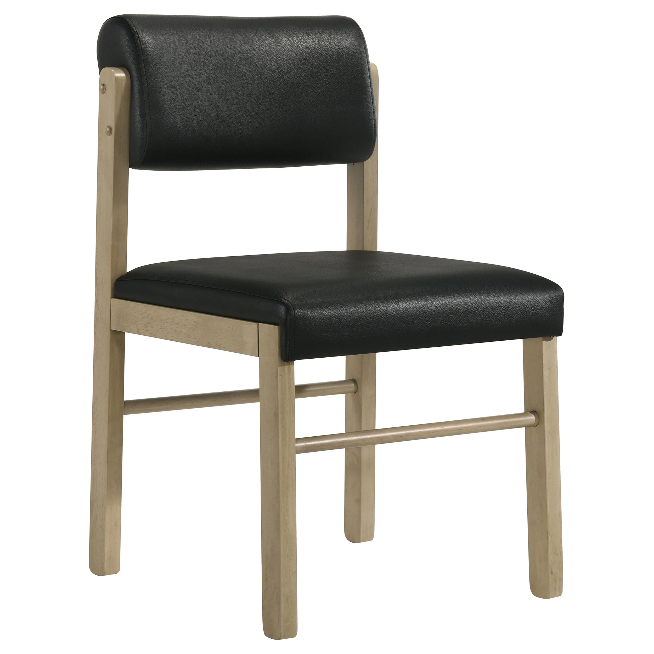 Kehoe Upholstered Dining Side Chair, Black and Natural Oak - Image 5