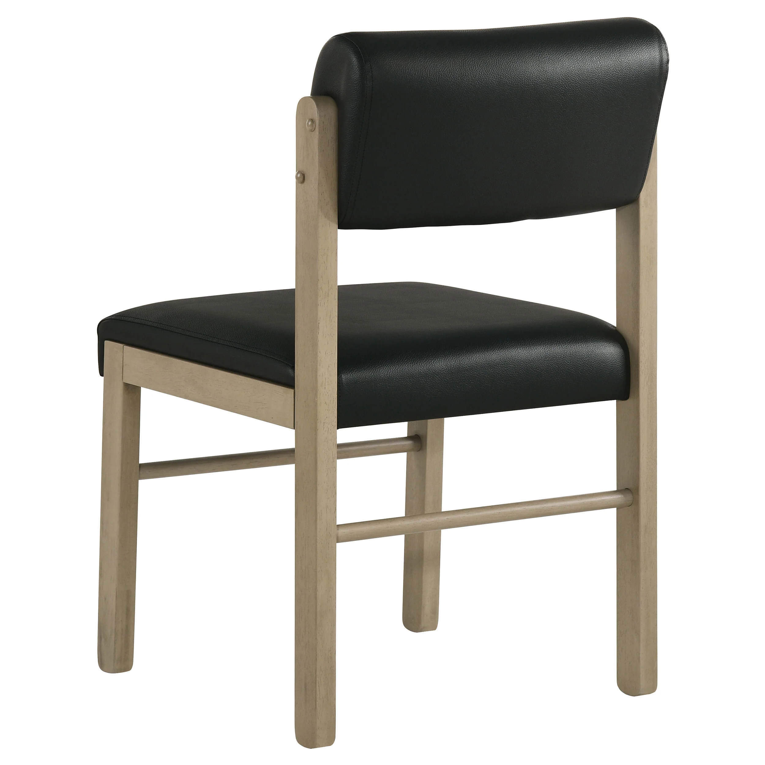 Kehoe Upholstered Dining Side Chair, Black and Natural Oak - Image 7
