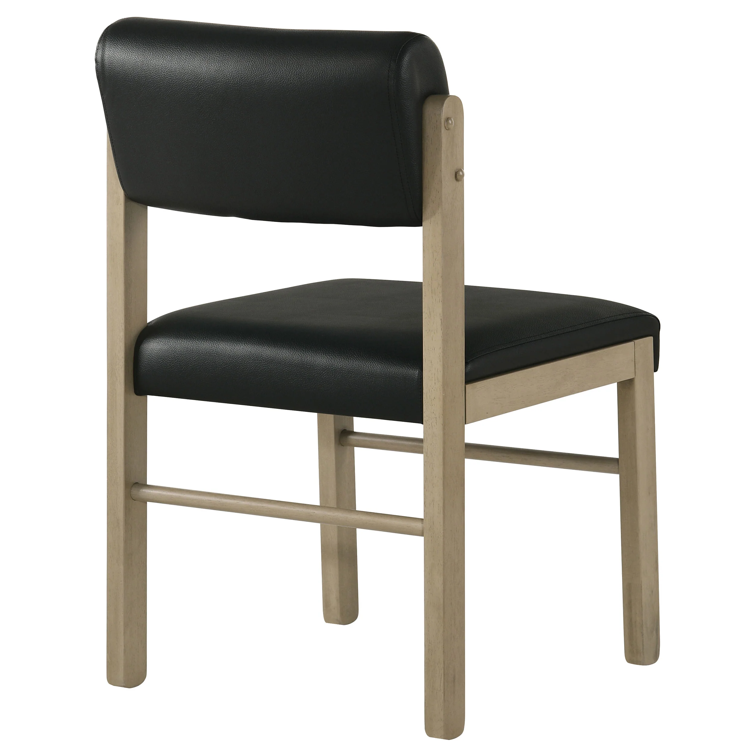 Kehoe Upholstered Dining Side Chair, Black and Natural Oak - Image 9