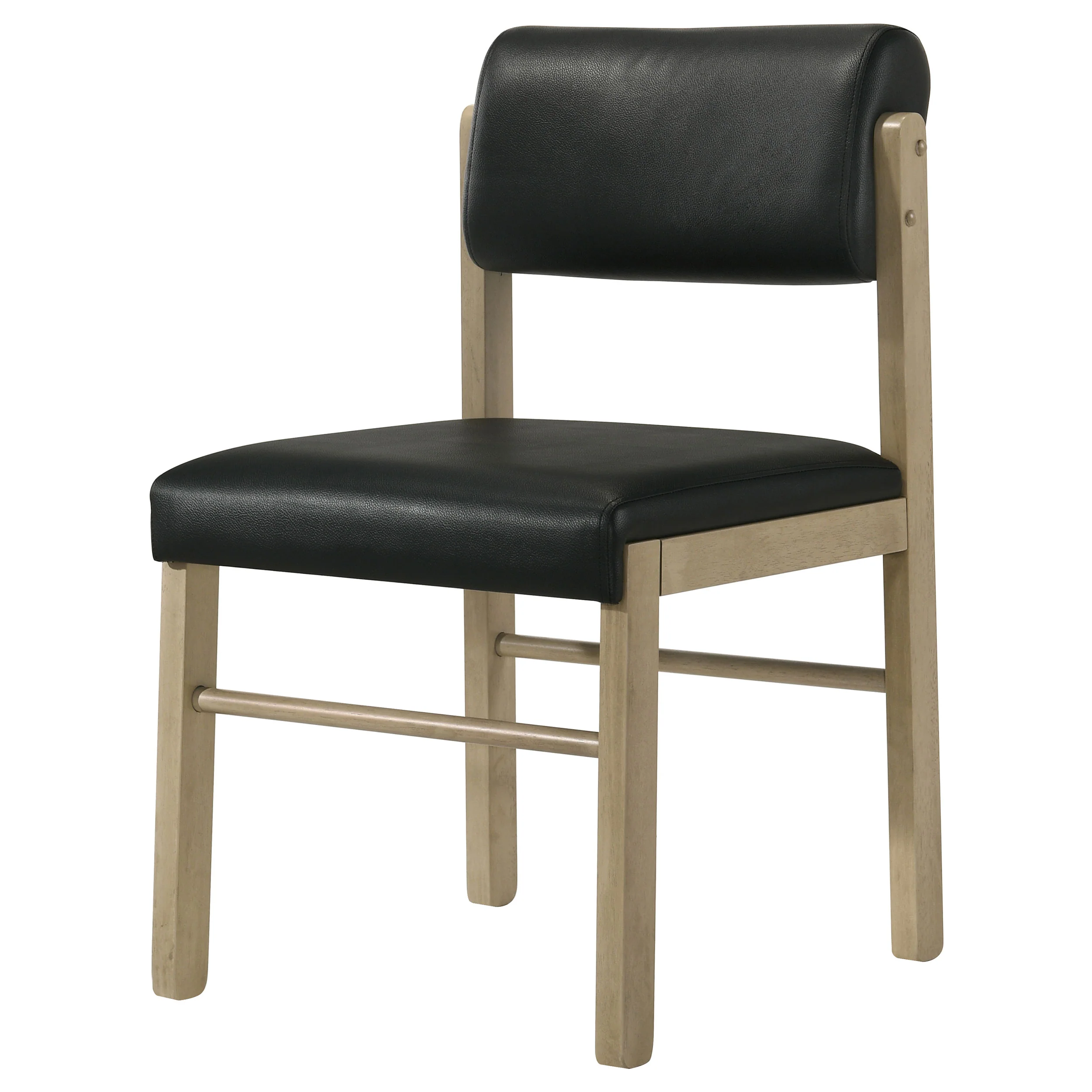 Kehoe Upholstered Dining Side Chair, Black and Natural Oak - Image 5