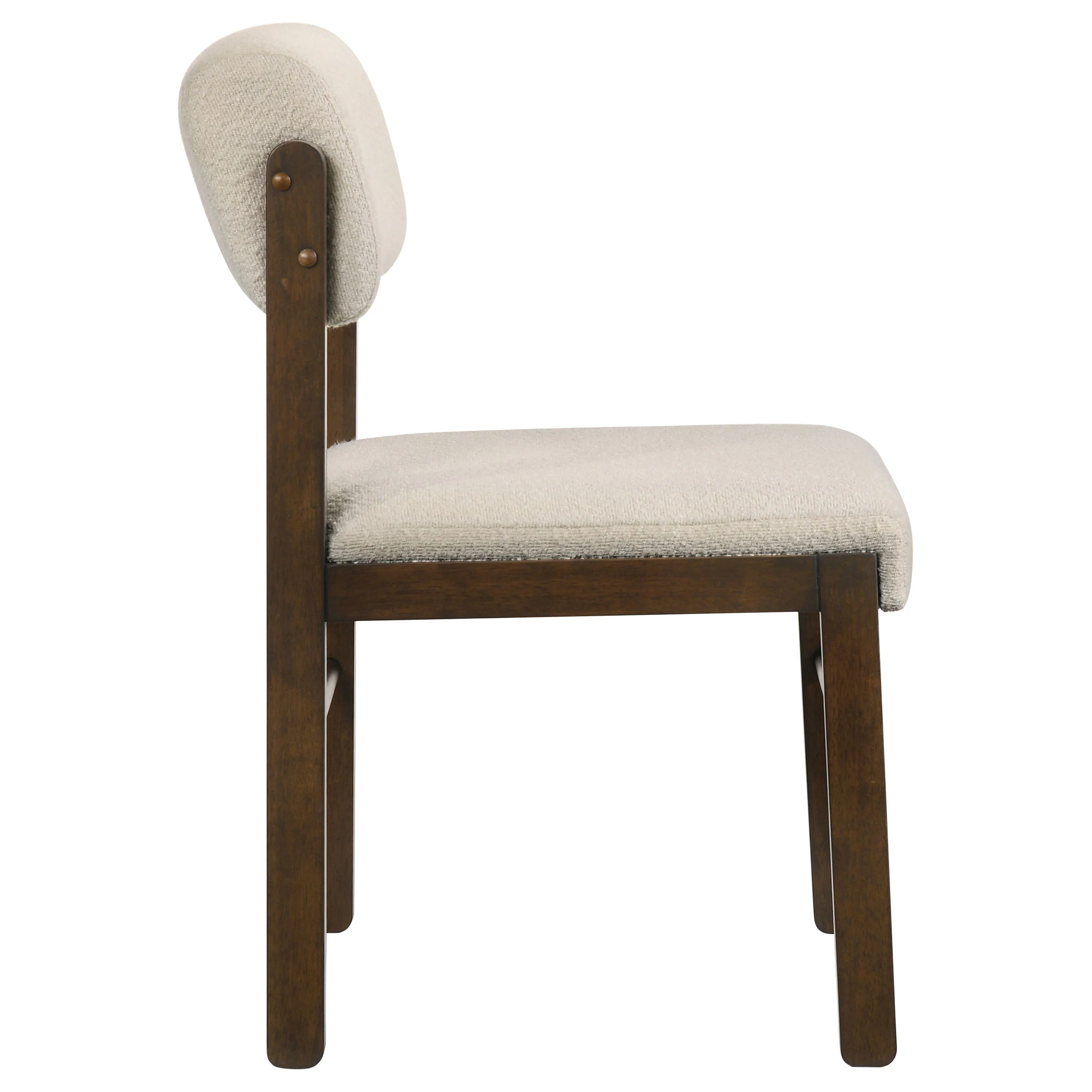 Kehoe Upholstered Dining Side Chair, Cream and Walnut (Set of 2) - Image 10