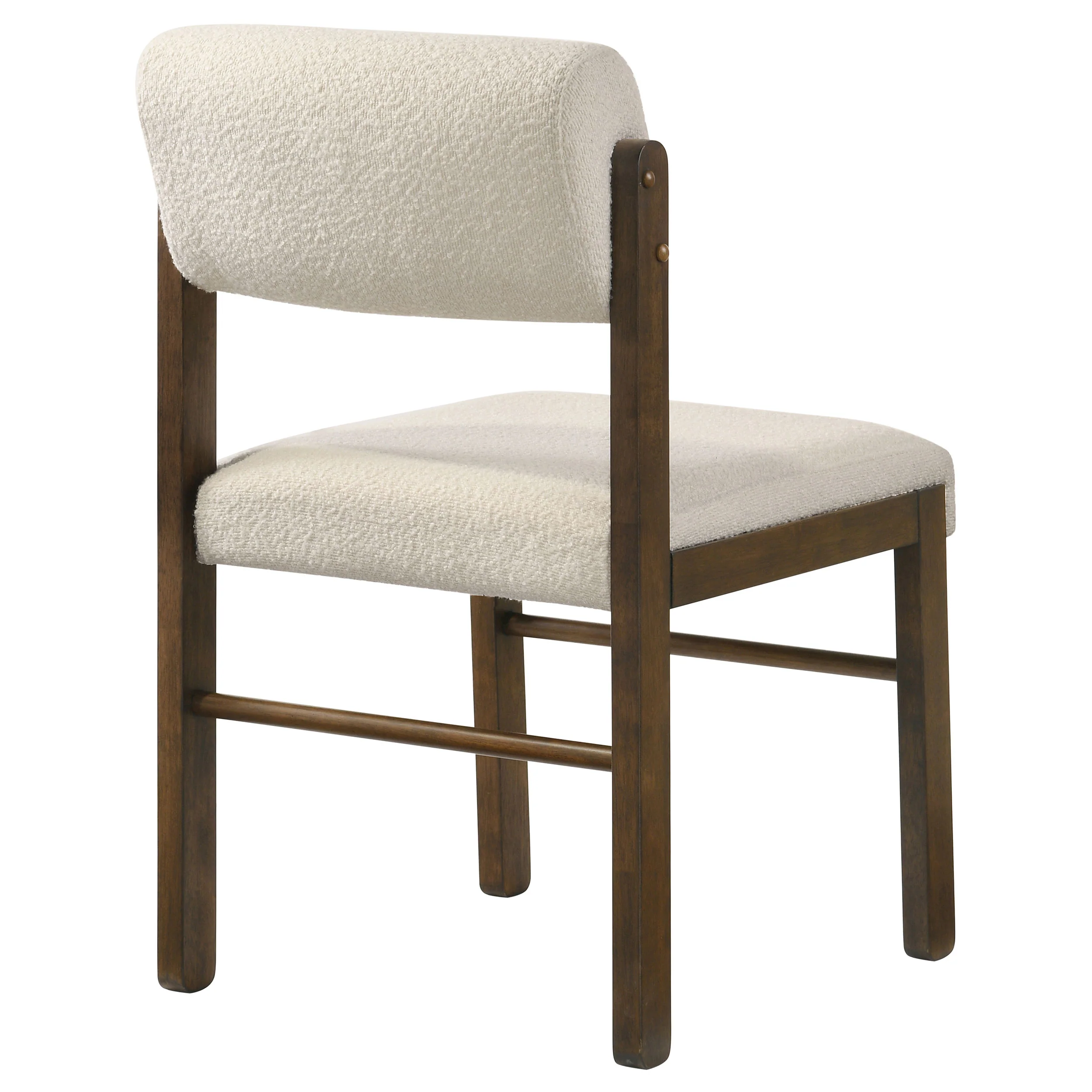 Kehoe Upholstered Dining Side Chair, Cream and Walnut (Set of 2) - Image 7