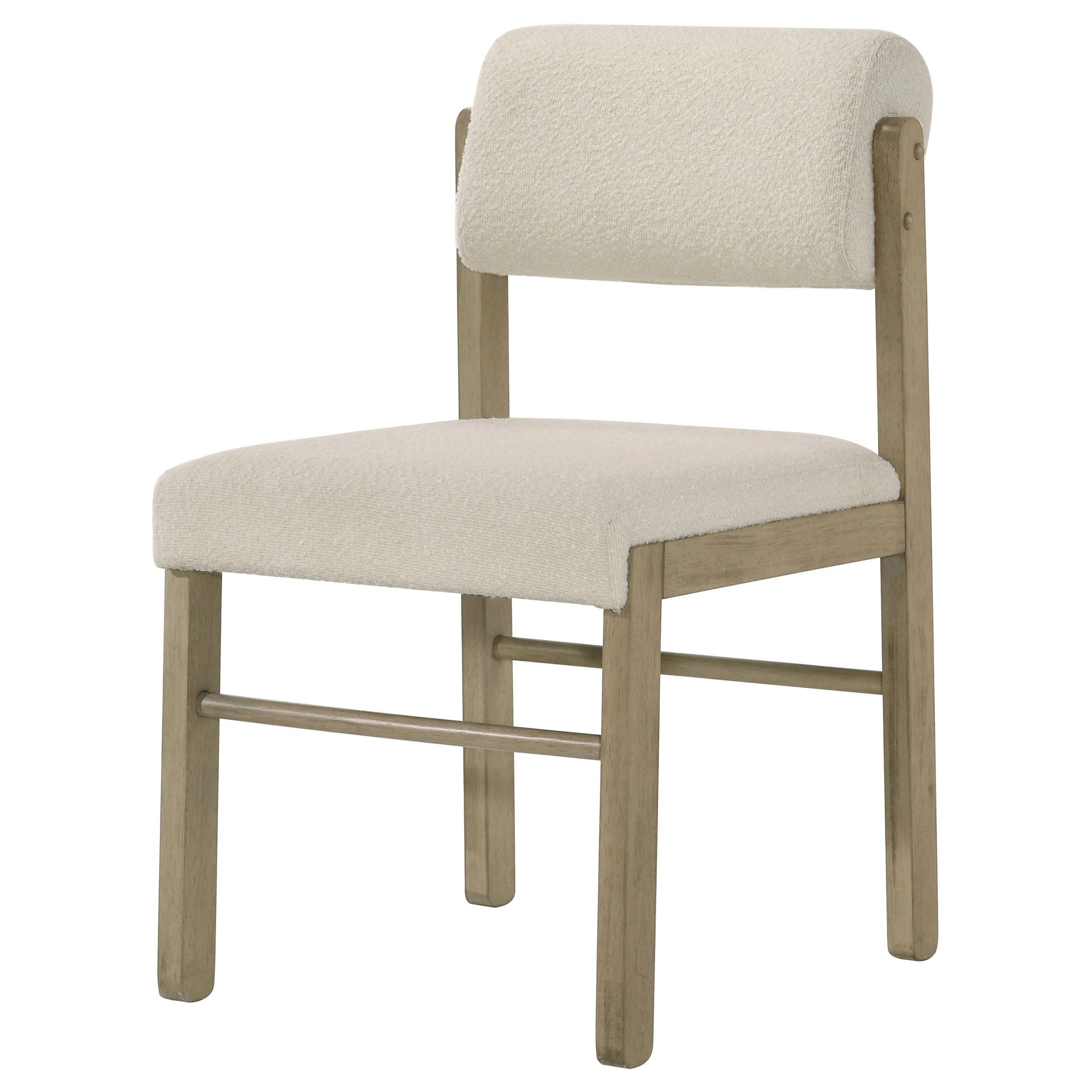 Kehoe Upholstered Dining Side Chair - Cream & Natural Oak (Set of 2) - Image 3