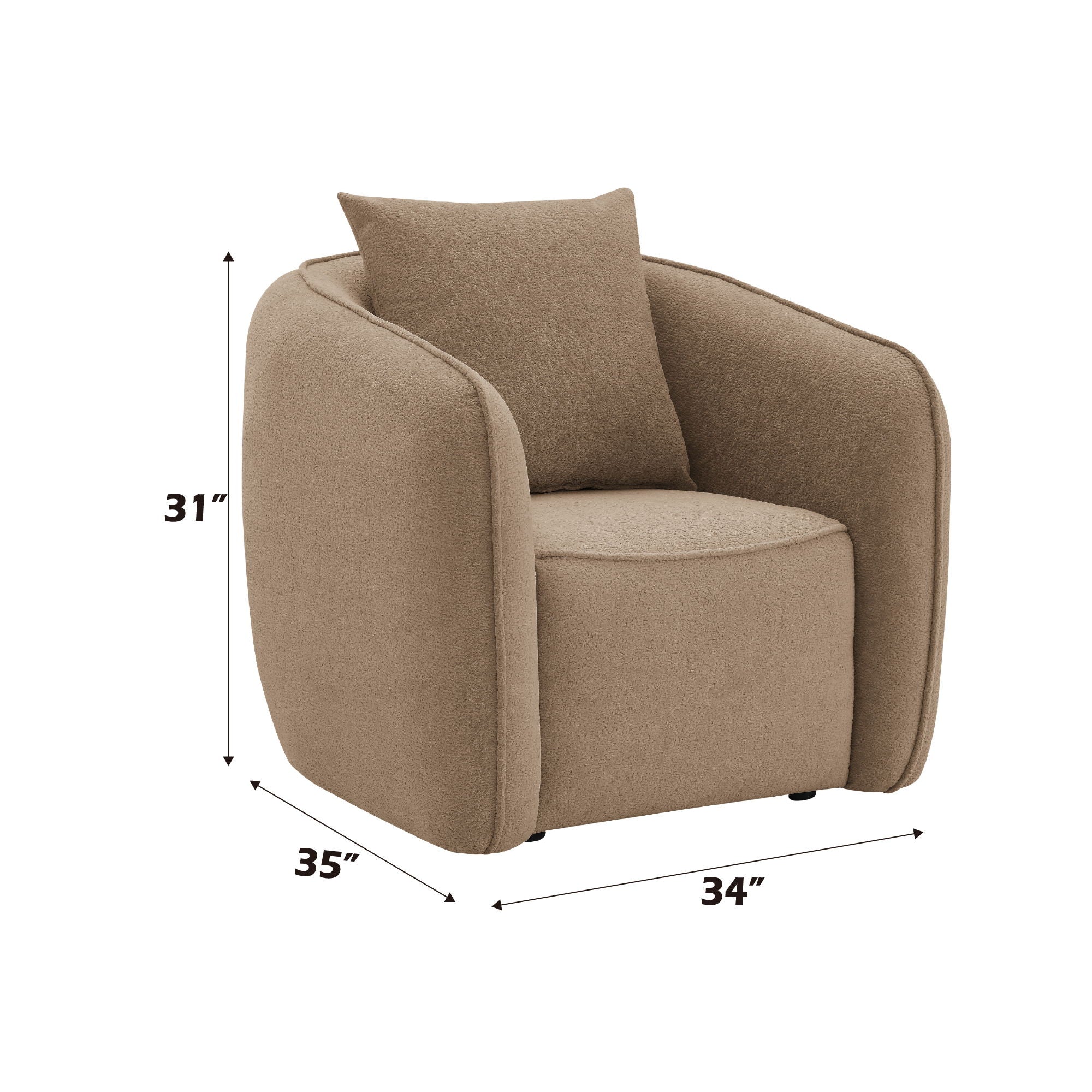 Keith - Chair With 1 Matching Color Toss Pillows - Image 10