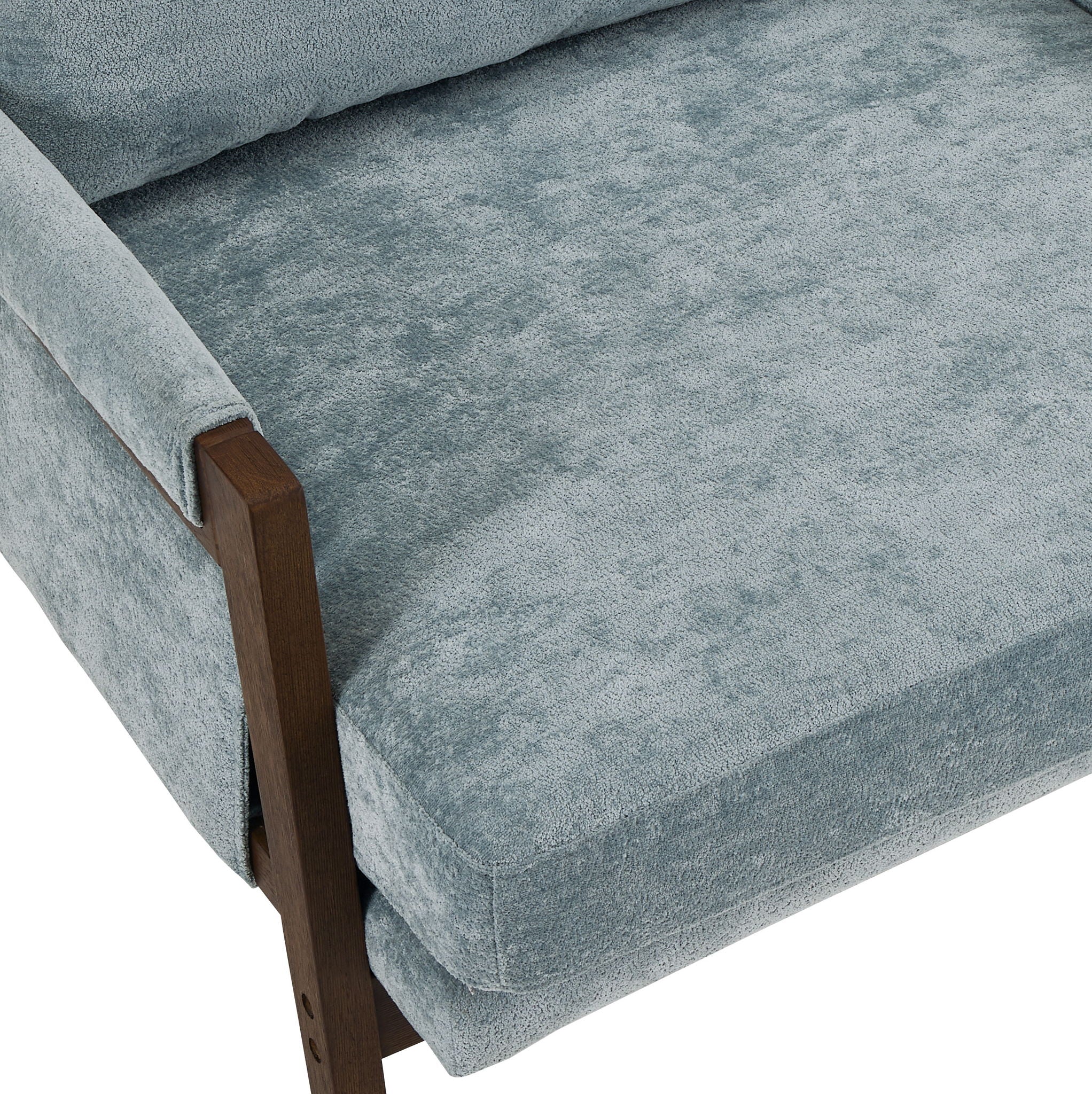 Kelly - Mid-Century Modern Velvet Accent Armchair - Blue - Image 3