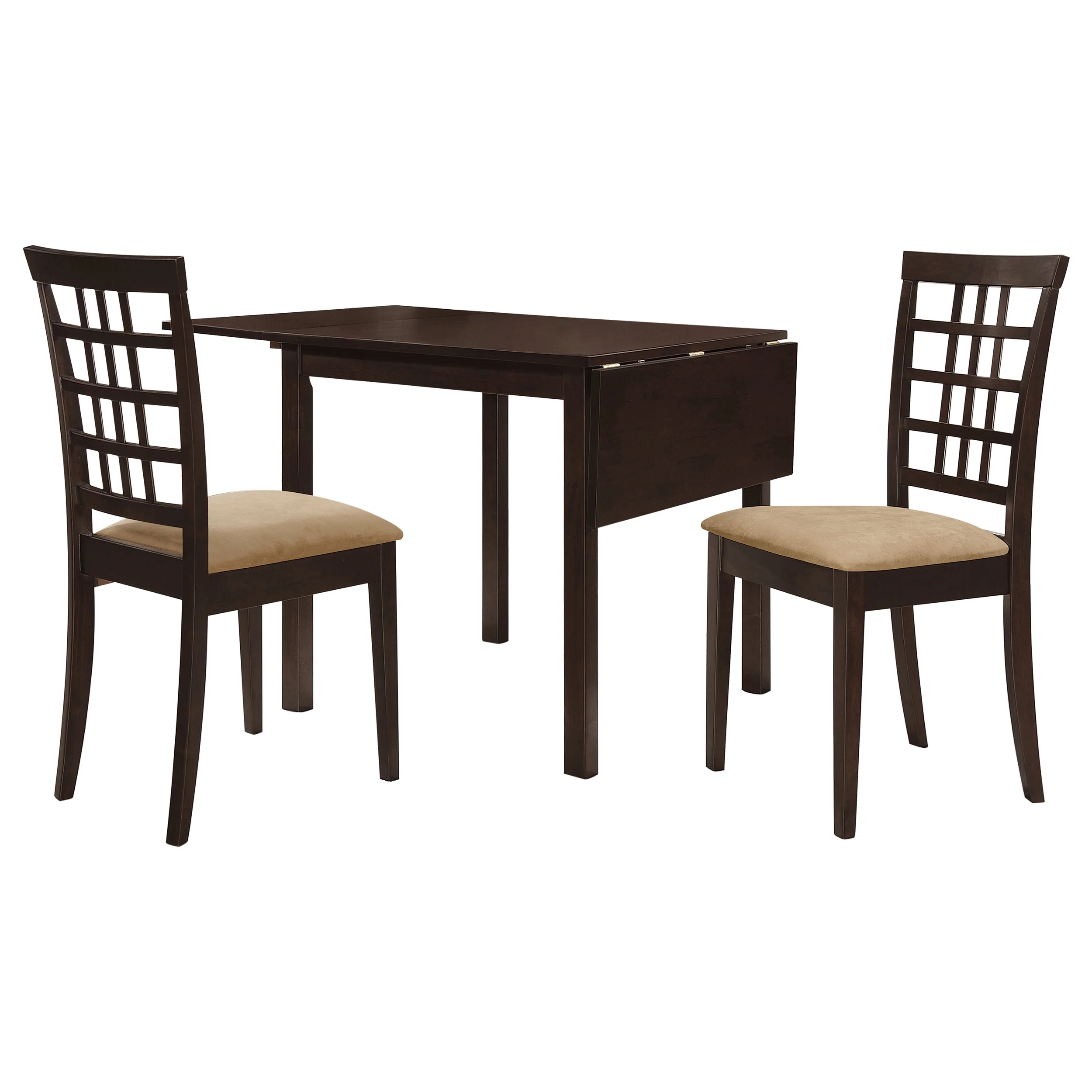 Kelso 3-Piece Drop Leaf Dining Table Set Cappuccino - Image 2