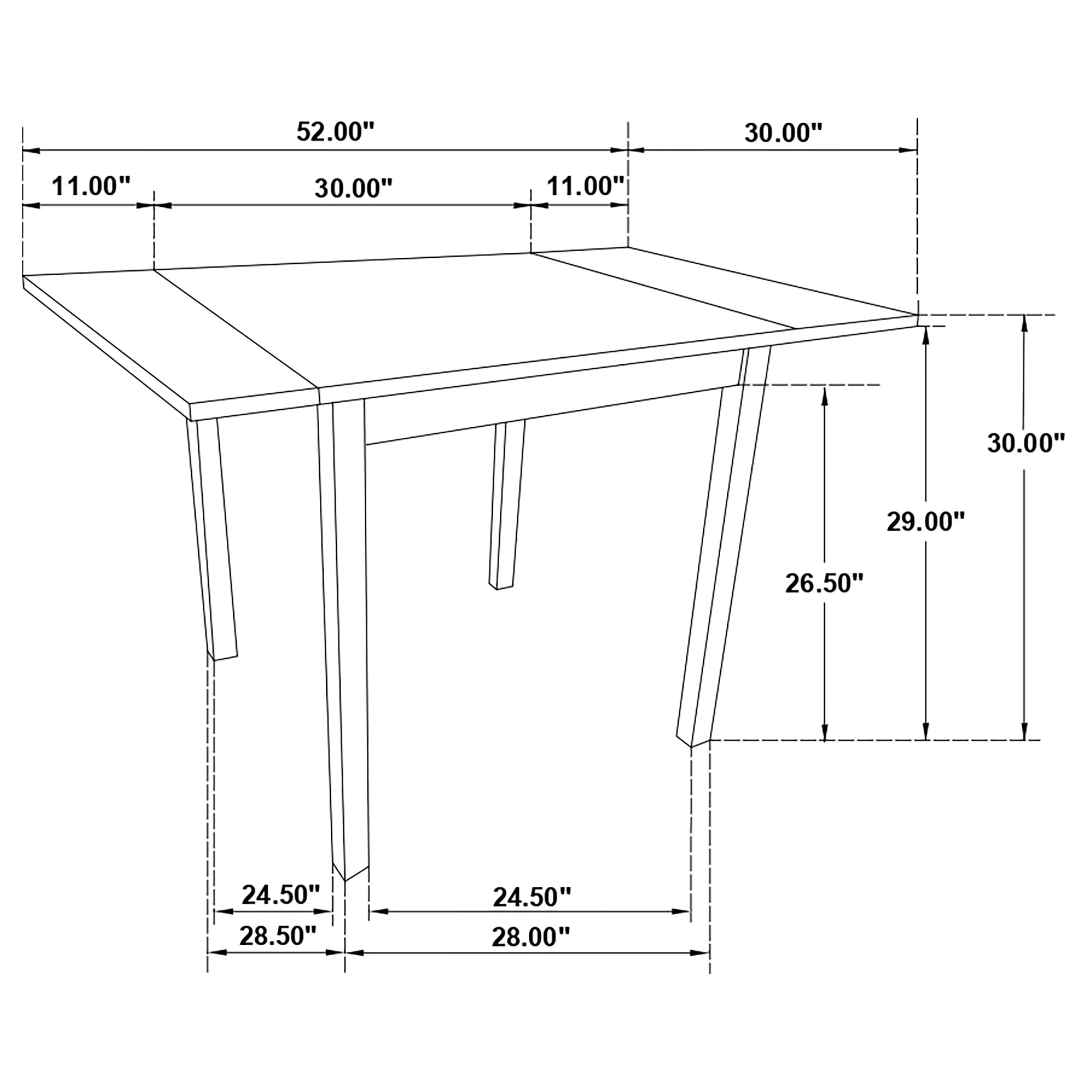 Kelso Rectangular 52-inch Extension Dining Table Cappuccino - Image 6