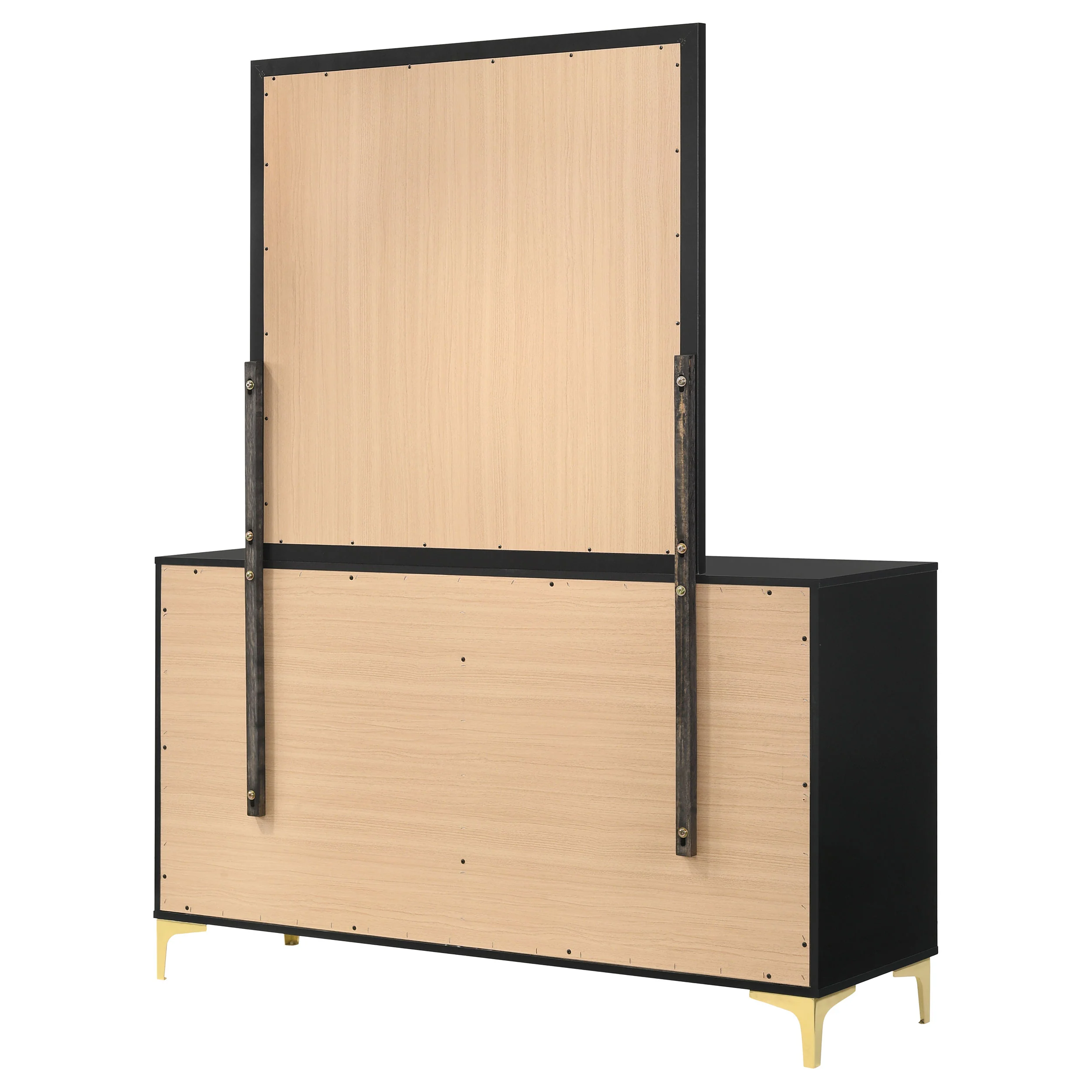 Kendall 6-Drawer Dresser with Mirror - Black - Image 7