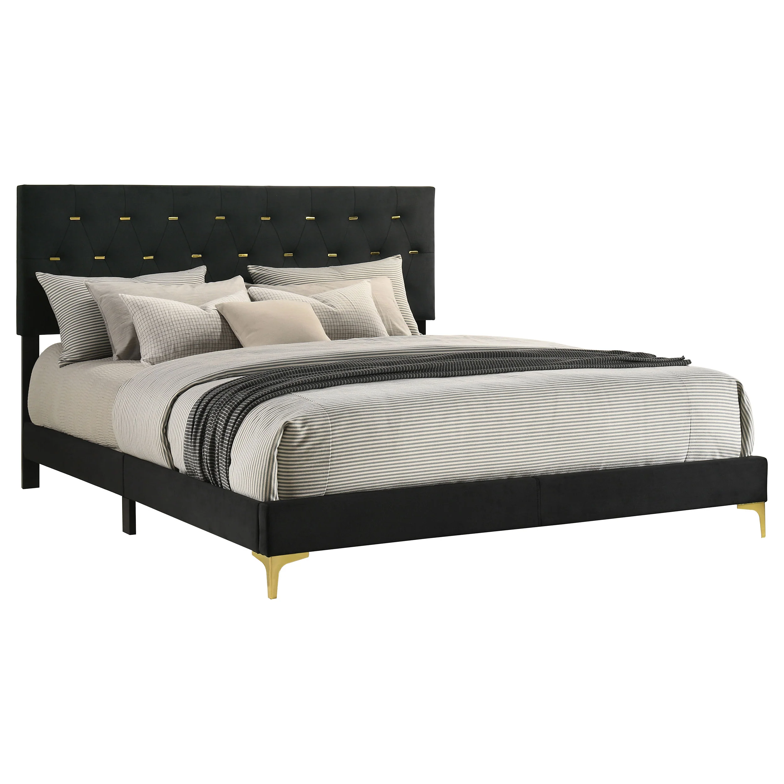 Kendall Upholstered Eastern King Panel Bed Black - Image 2