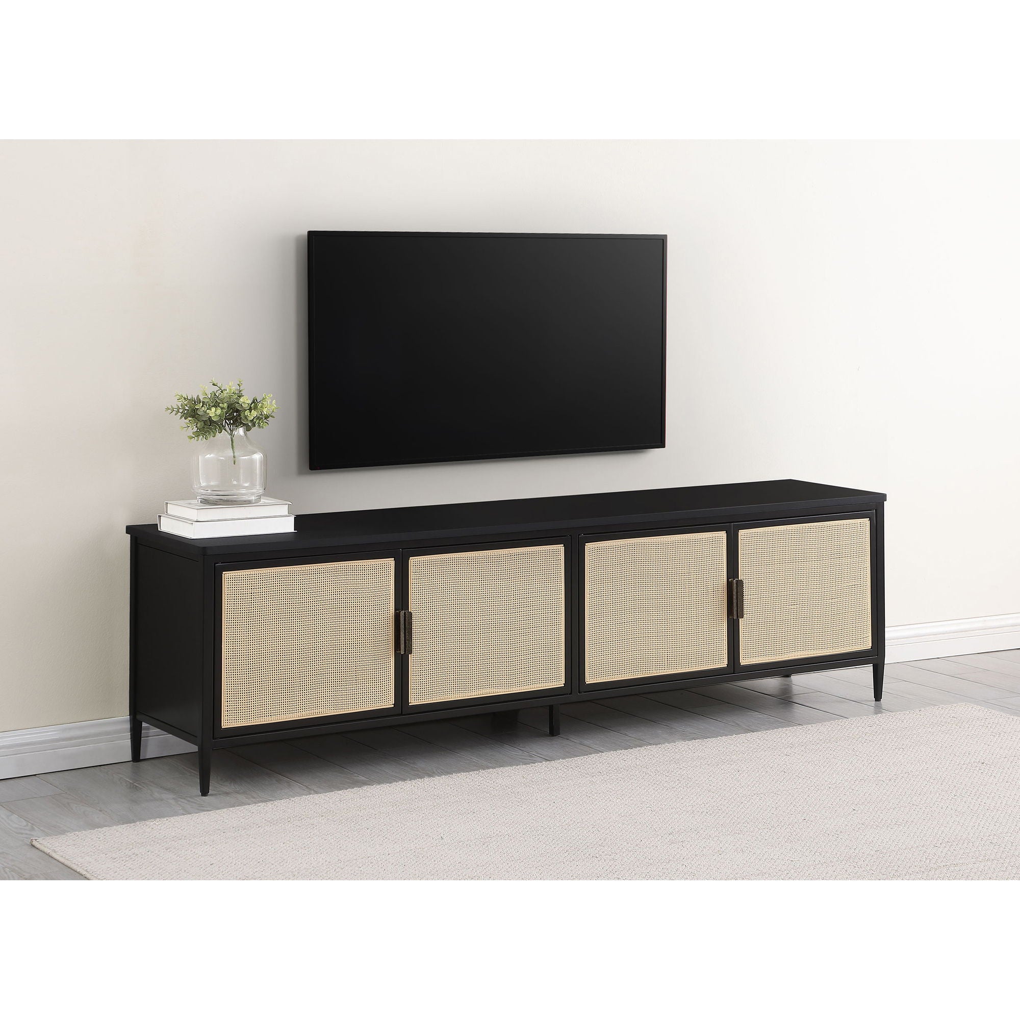 Kenneth - 4 Door TV Stand - Black - Image 8