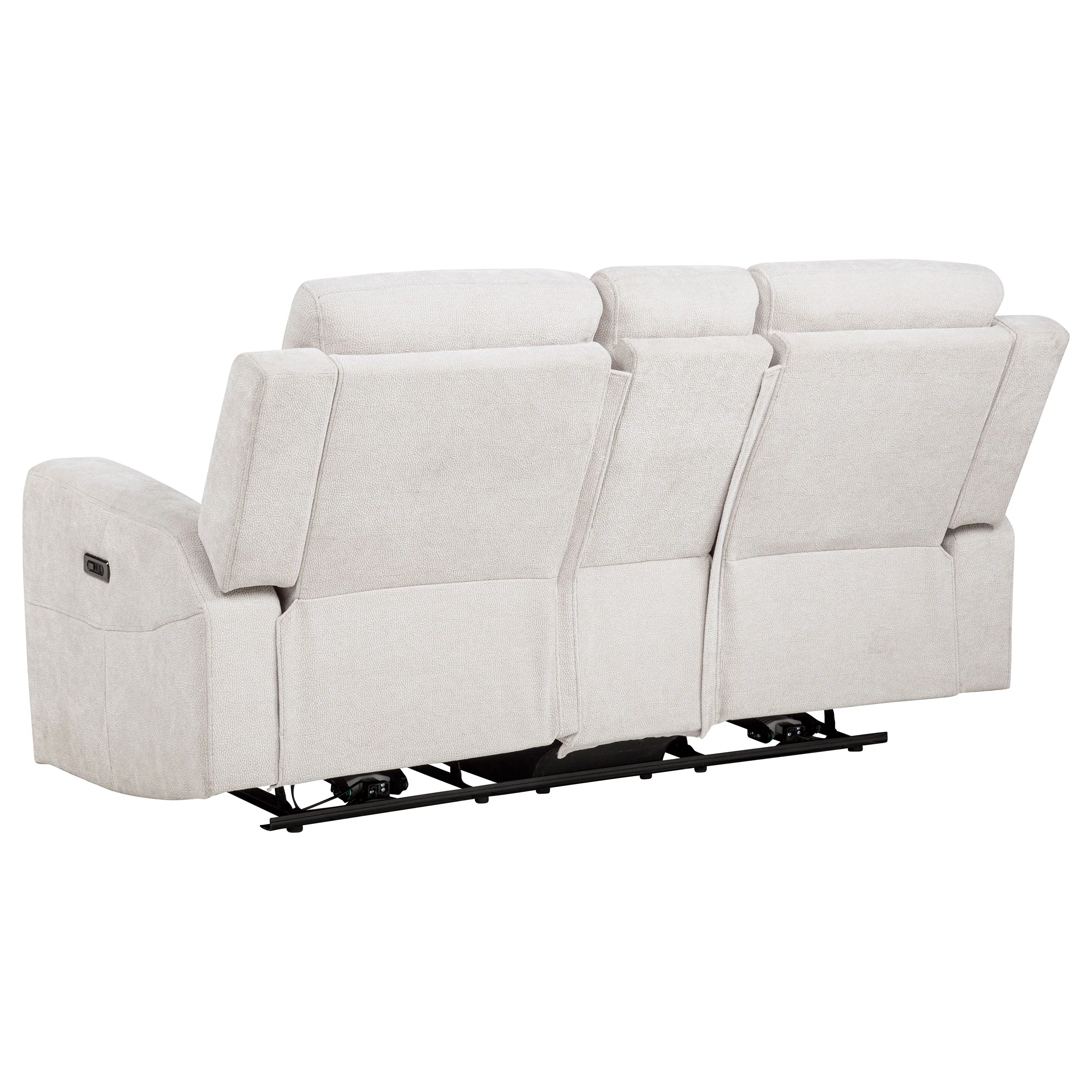 Kennett 2-Piece Chenille Power Reclining Sofa Set, Ivory - Image 14