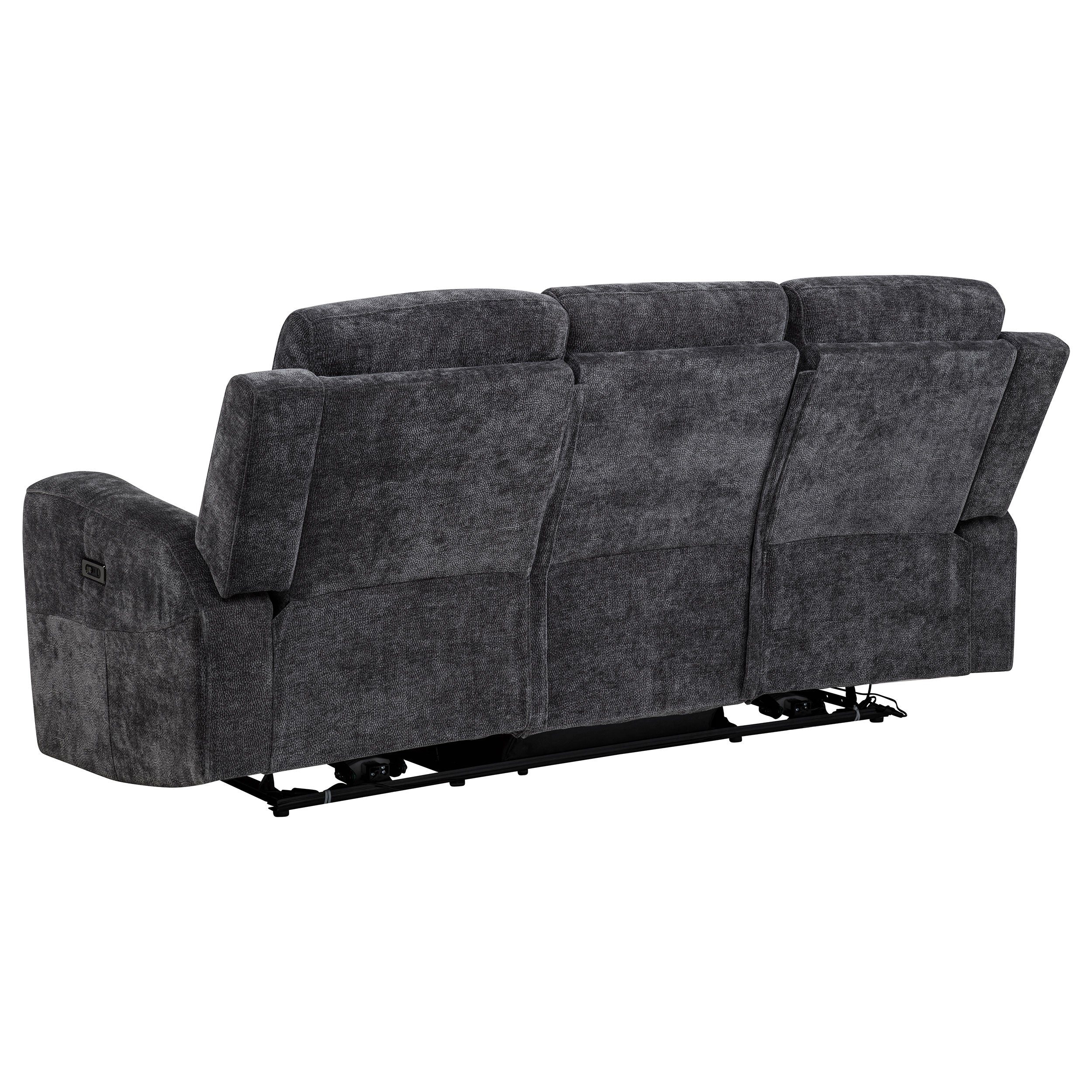 Kennett Chenille Power Reclining Sofa - Dark Grey - Image 7