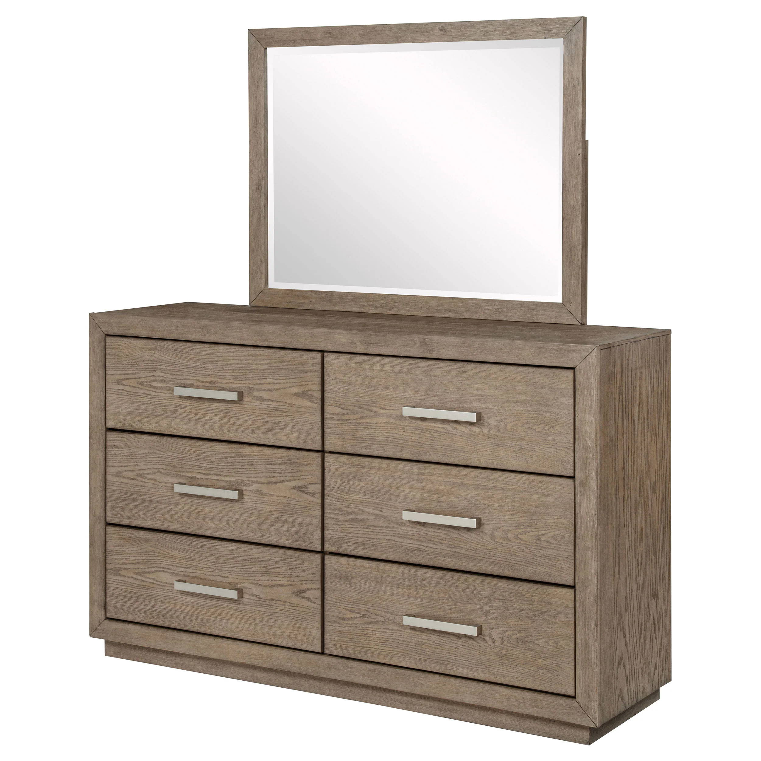 Kenora 6-Drawer Dresser and Mirror in Barley Brown - Image 4