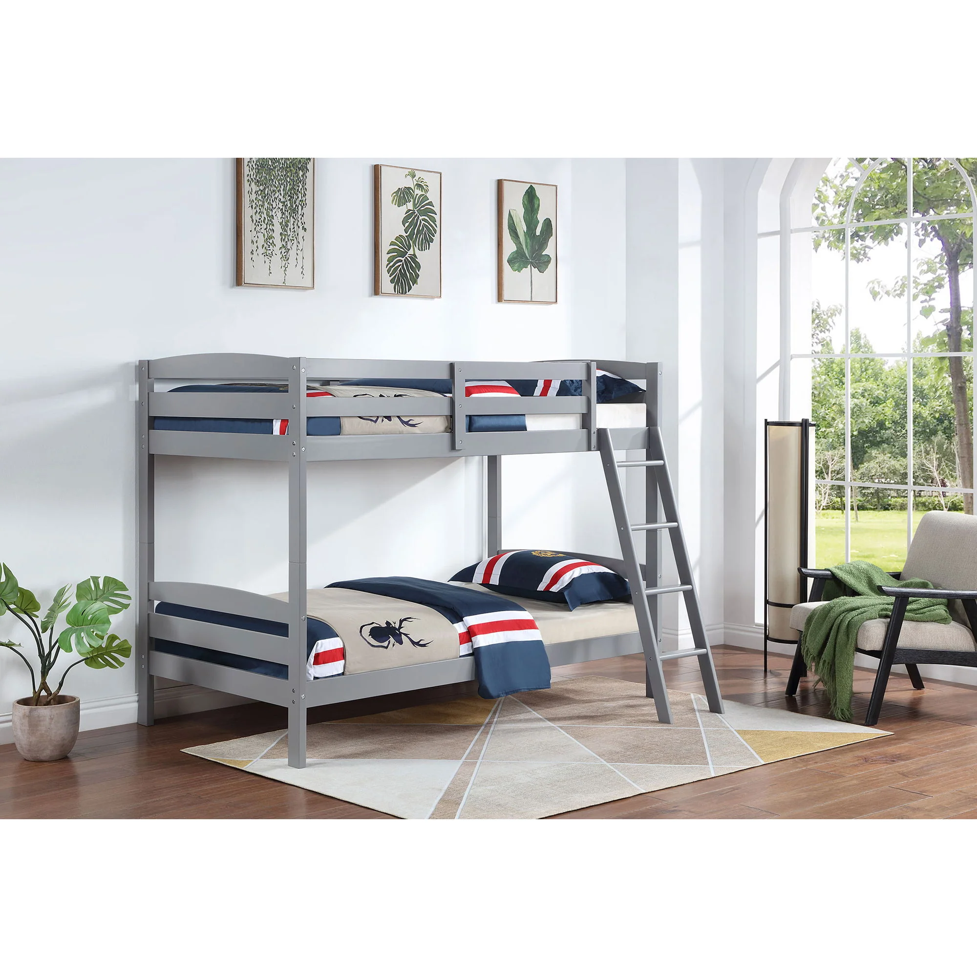 Kerr - Twin Over Twin Bunk Bed - Gray - Image 3