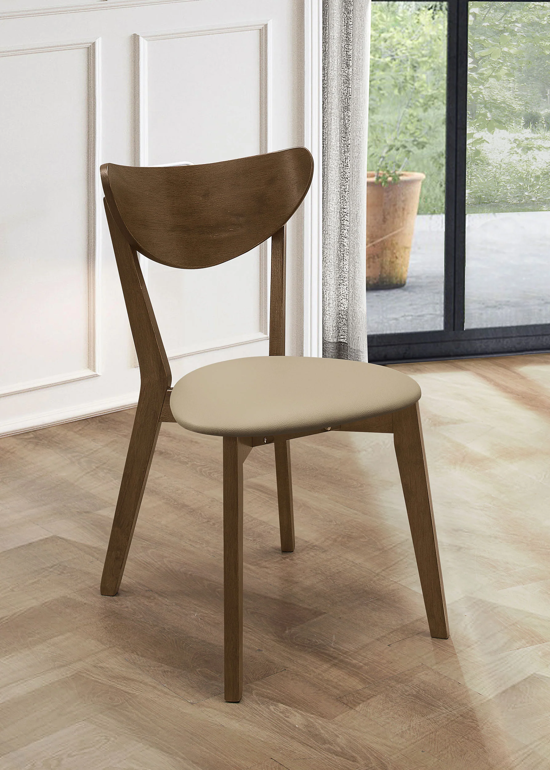 Kersey Wood Dining Side Chair Chestnut Set of 2 - Image 4