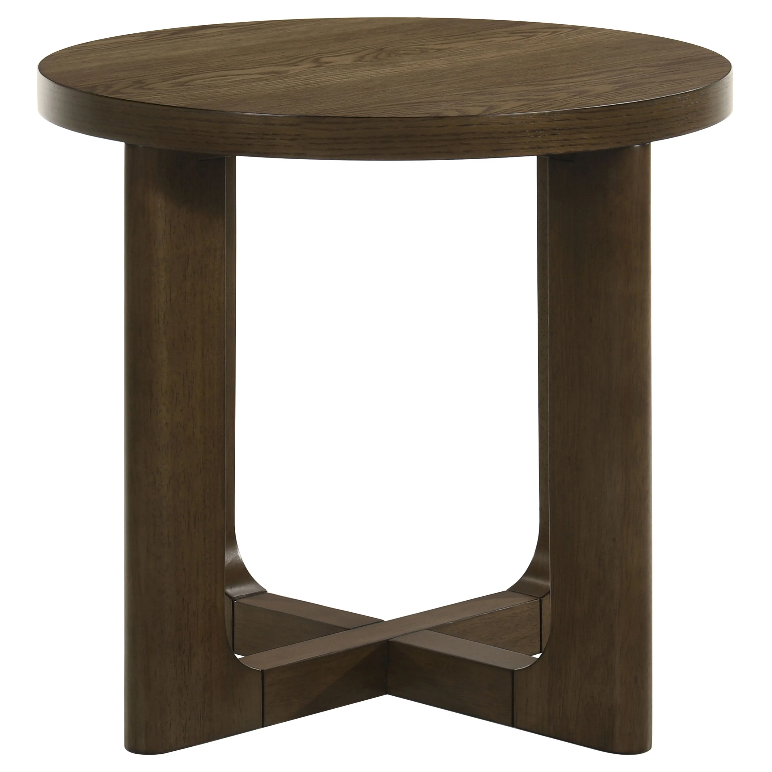 Kessler 2-Piece Round Sculptural Wood Coffee Table Set, Brown - Image 3