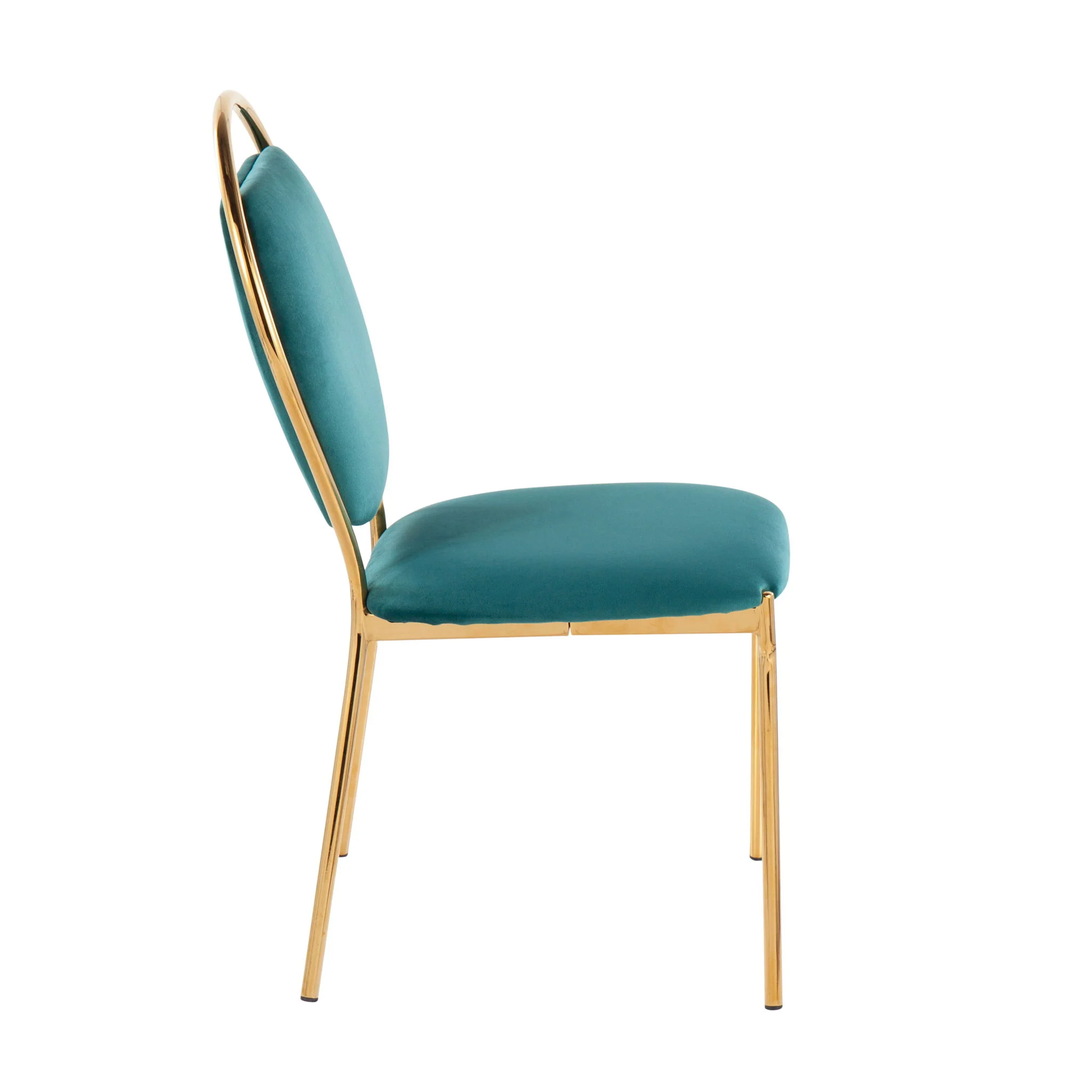 Keyhole - Contemporay / Glam Dining Chair (Set of 2) - Gold / Green - Image 3