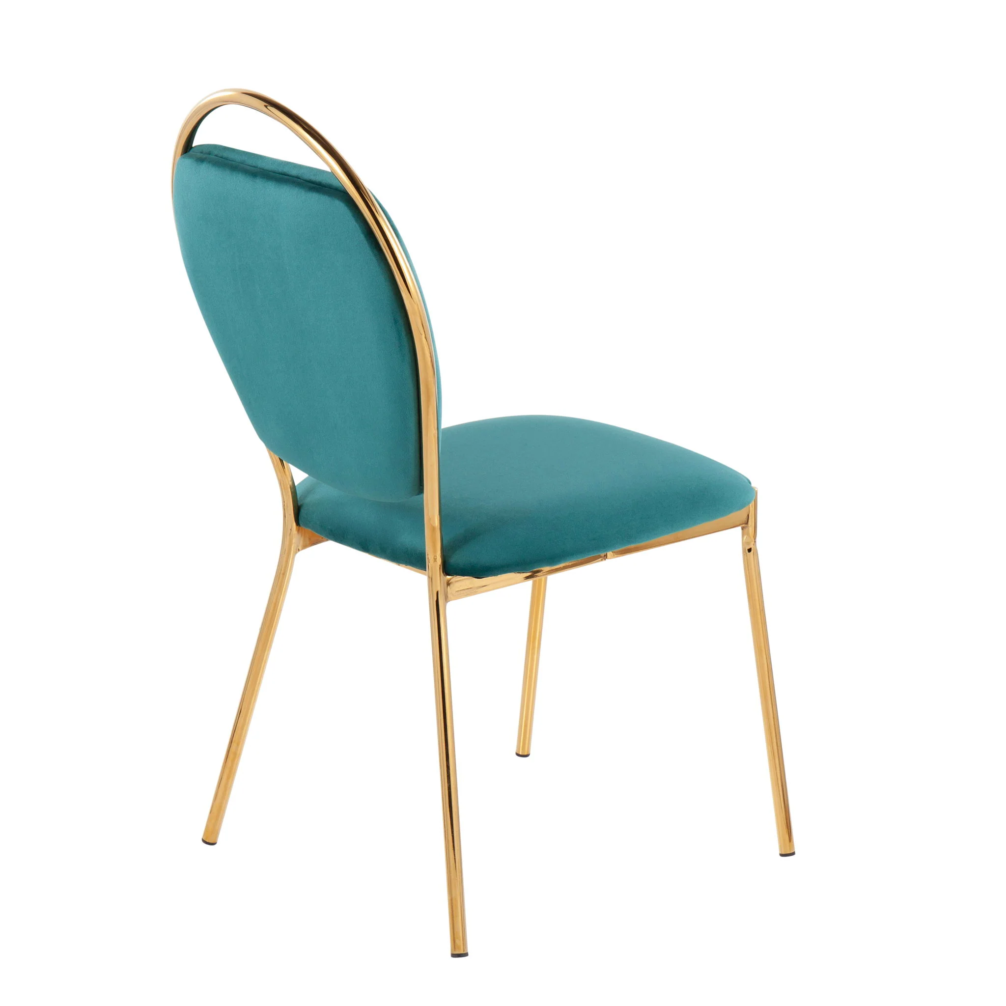 Keyhole - Contemporay / Glam Dining Chair (Set of 2) - Gold / Green - Image 5