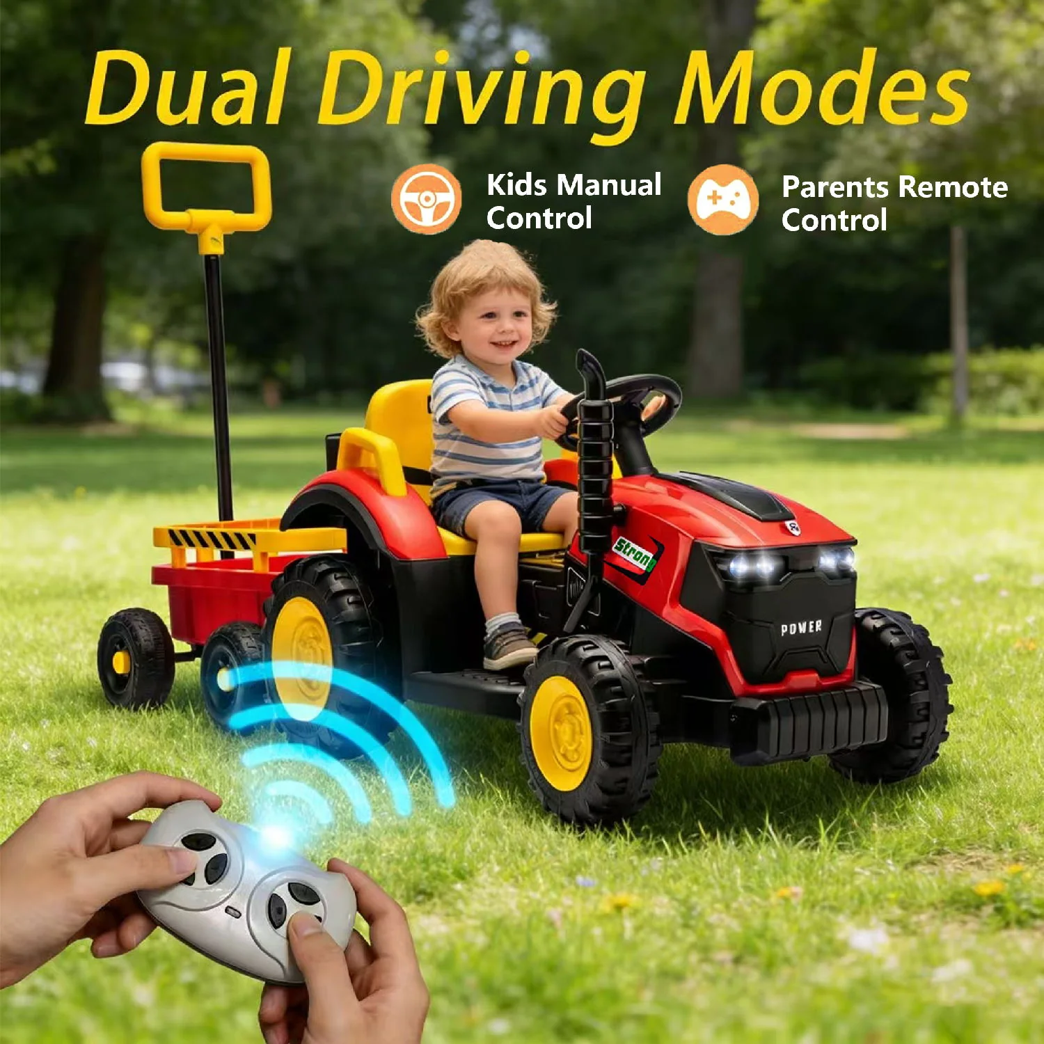 Kids Electric Ride On Tractor With Trailer - Image 3