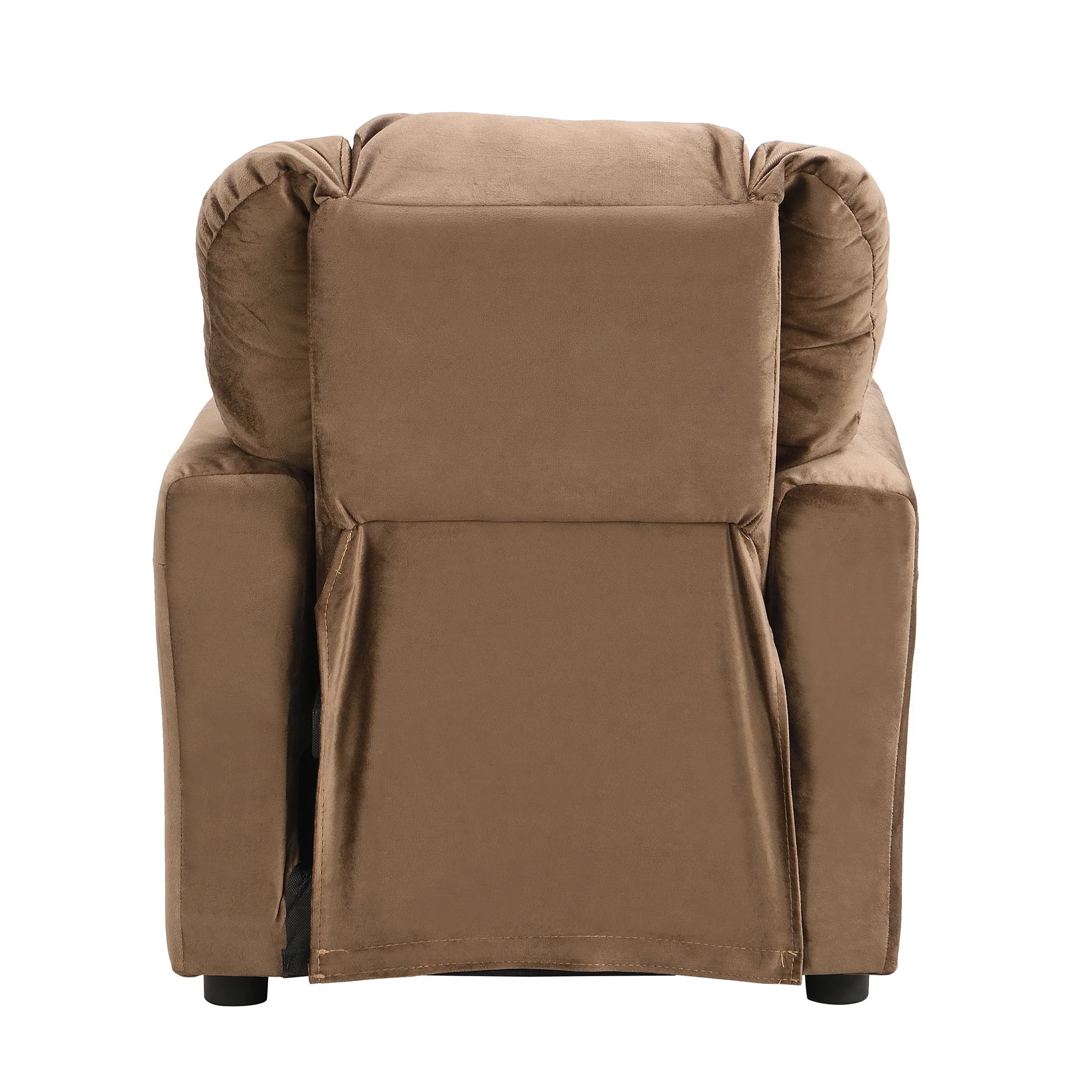 Kids Recliner Chair, Kids Upholstered Couch With One Cup Holder, Toddlers Recliner With Headrest And Footrest - Brown - Image 8