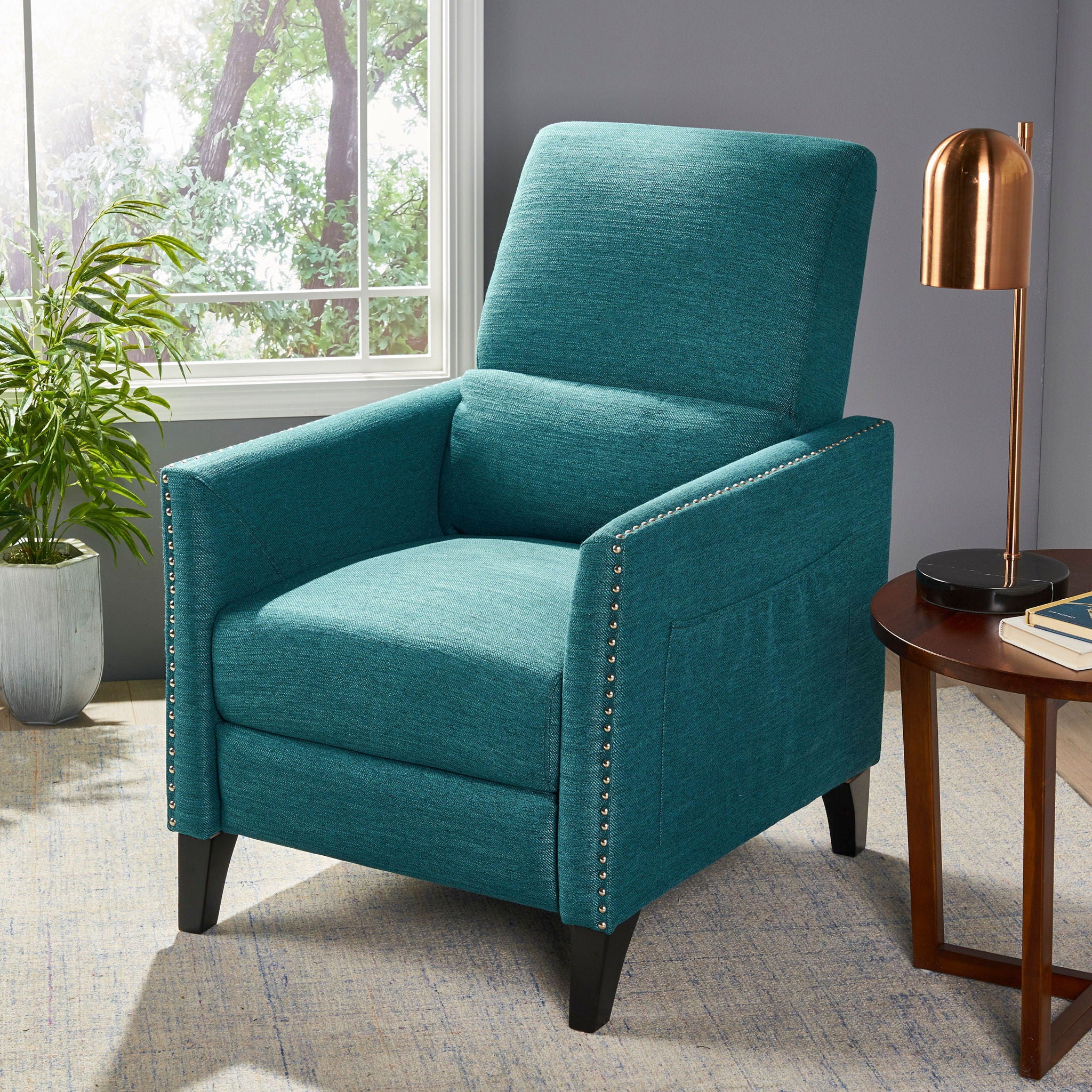 Kiersten - Contemporary Fabric Pushback Recliner - Image 9