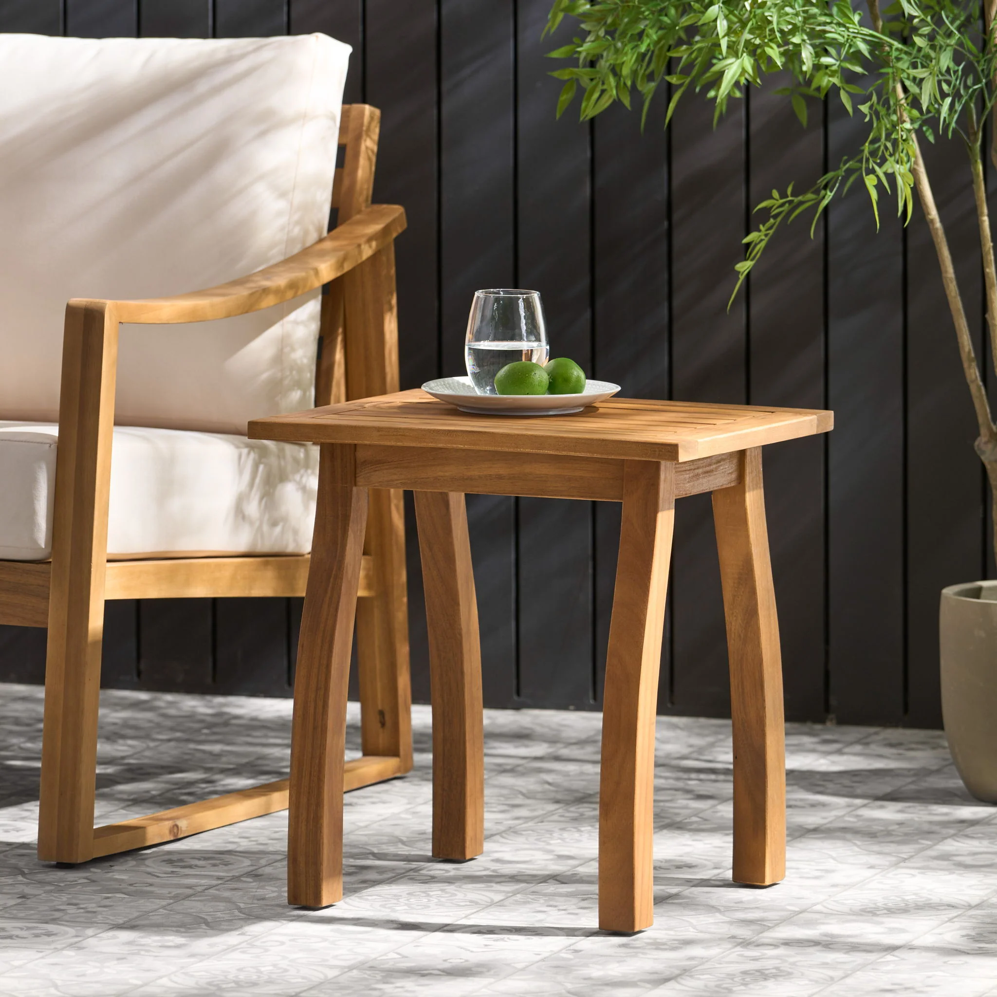 Kinesis - Outdoor Side Table With Slatted Top And Wood Frame - Image 4