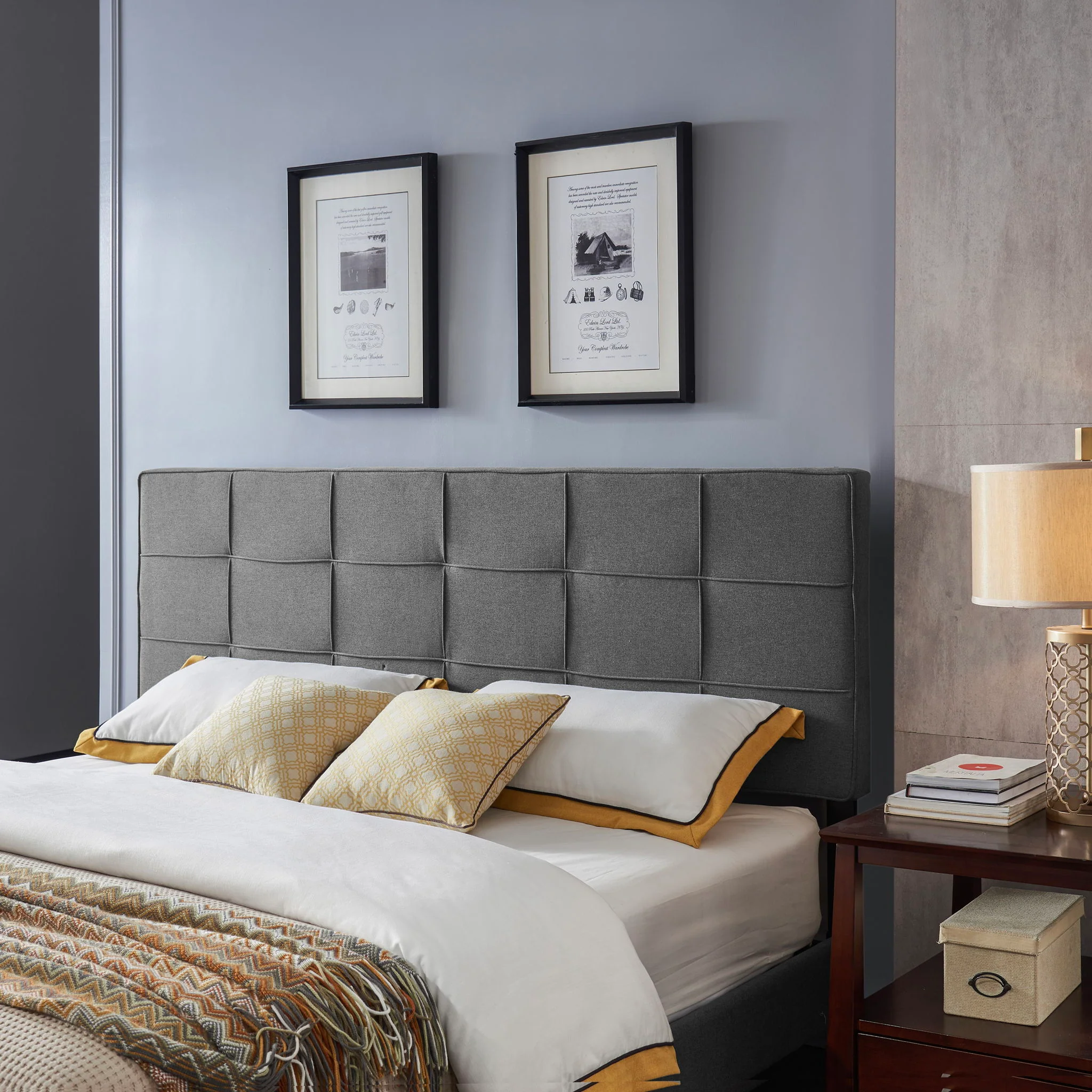 King / California King Sized Headboard - Charcoal Gray - Image 9