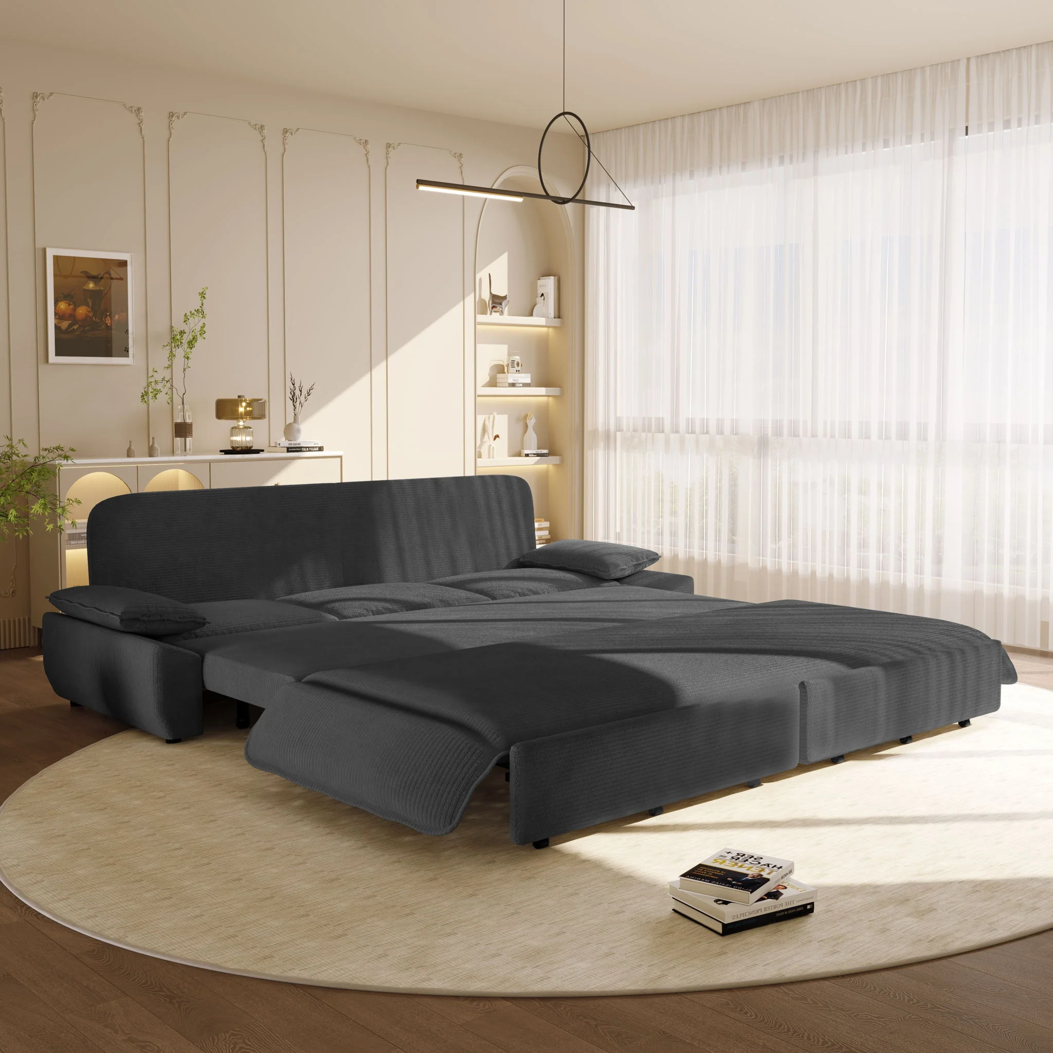 King Size Pull Out Sofa Bed, 3 In 1 Convertible Multifunctional - Image 34