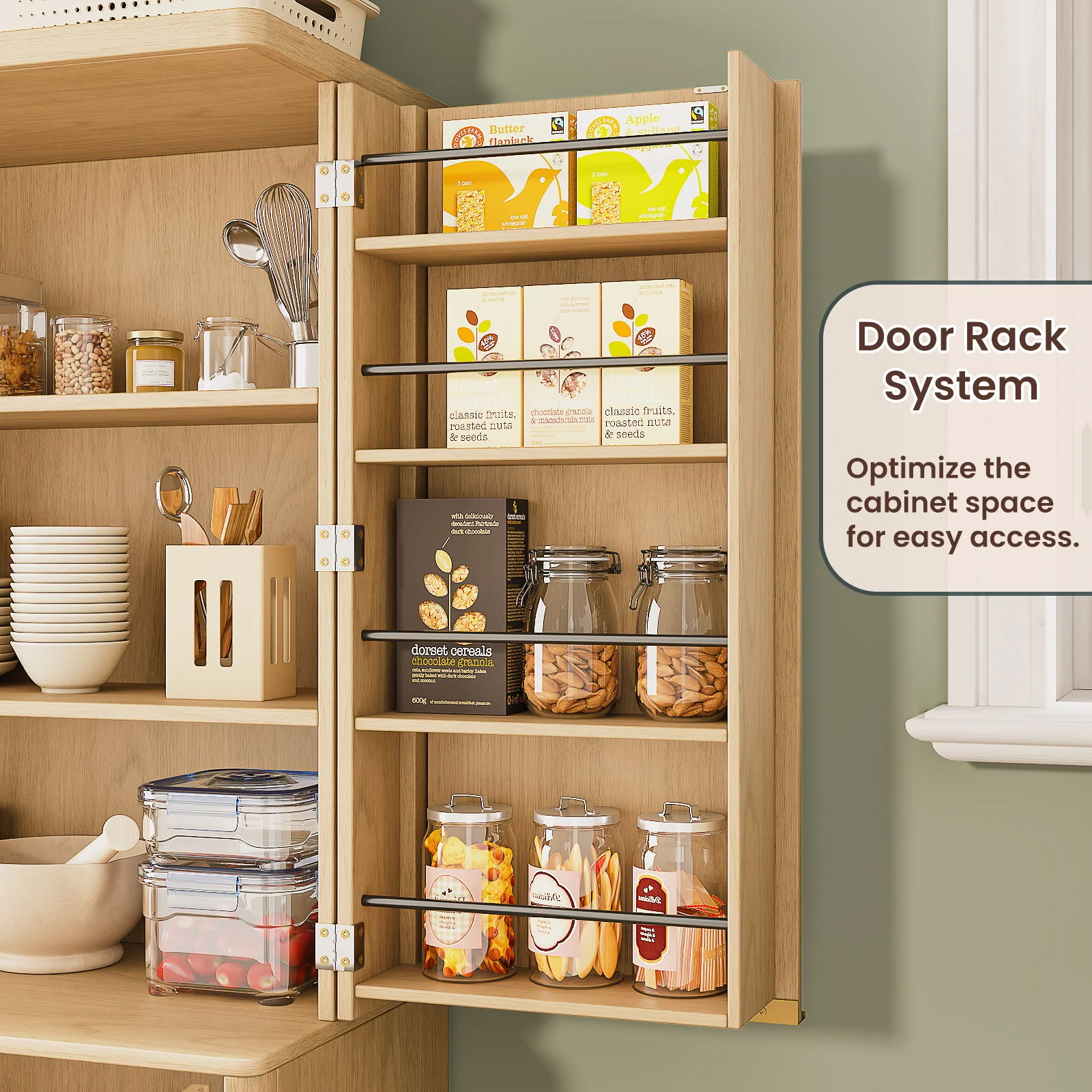 Kitchen Pantry Cabinet With 6 Doors - Image 14