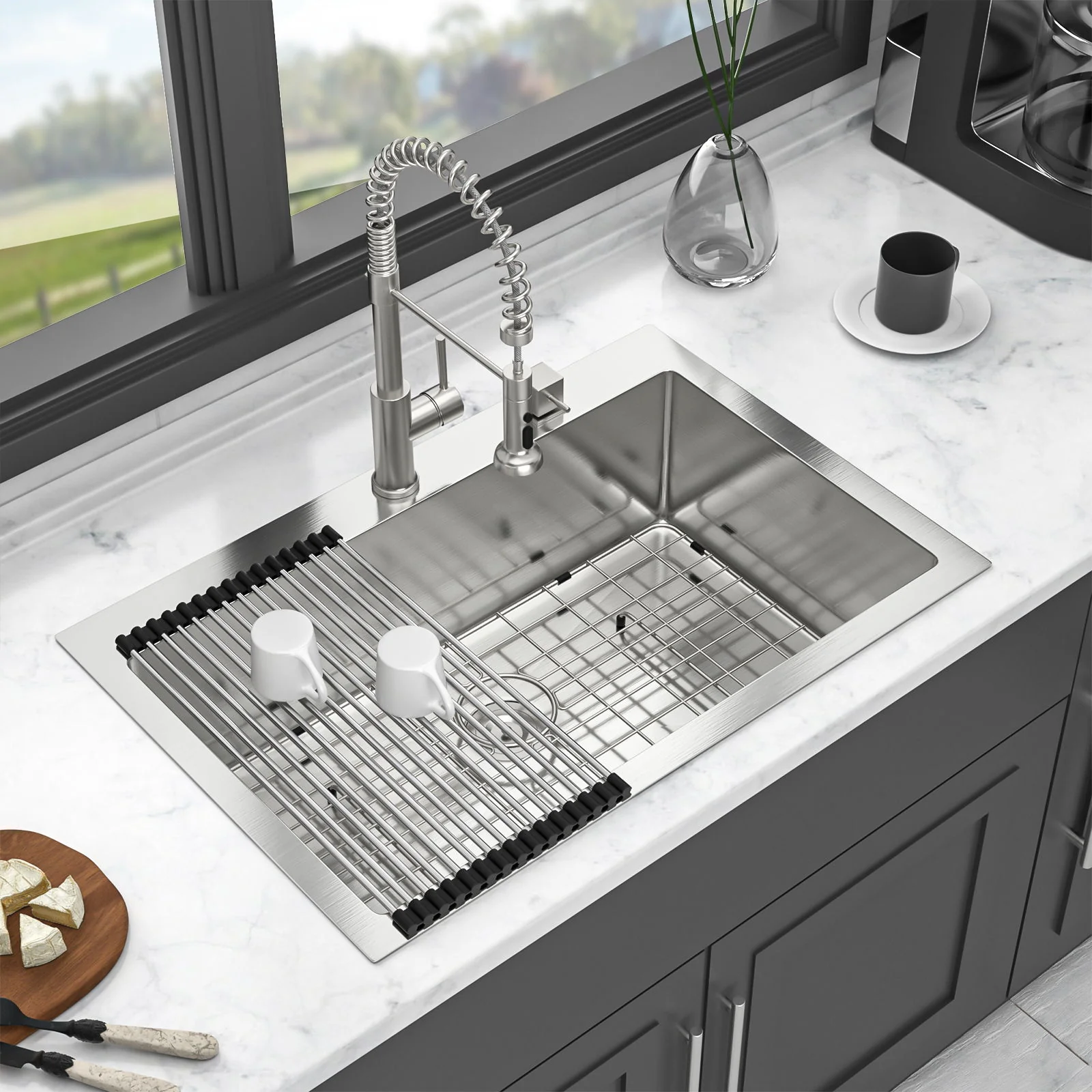 Kitchen Sink Drop In, Stainless Steel Single Bowl, Topmount - Image 5