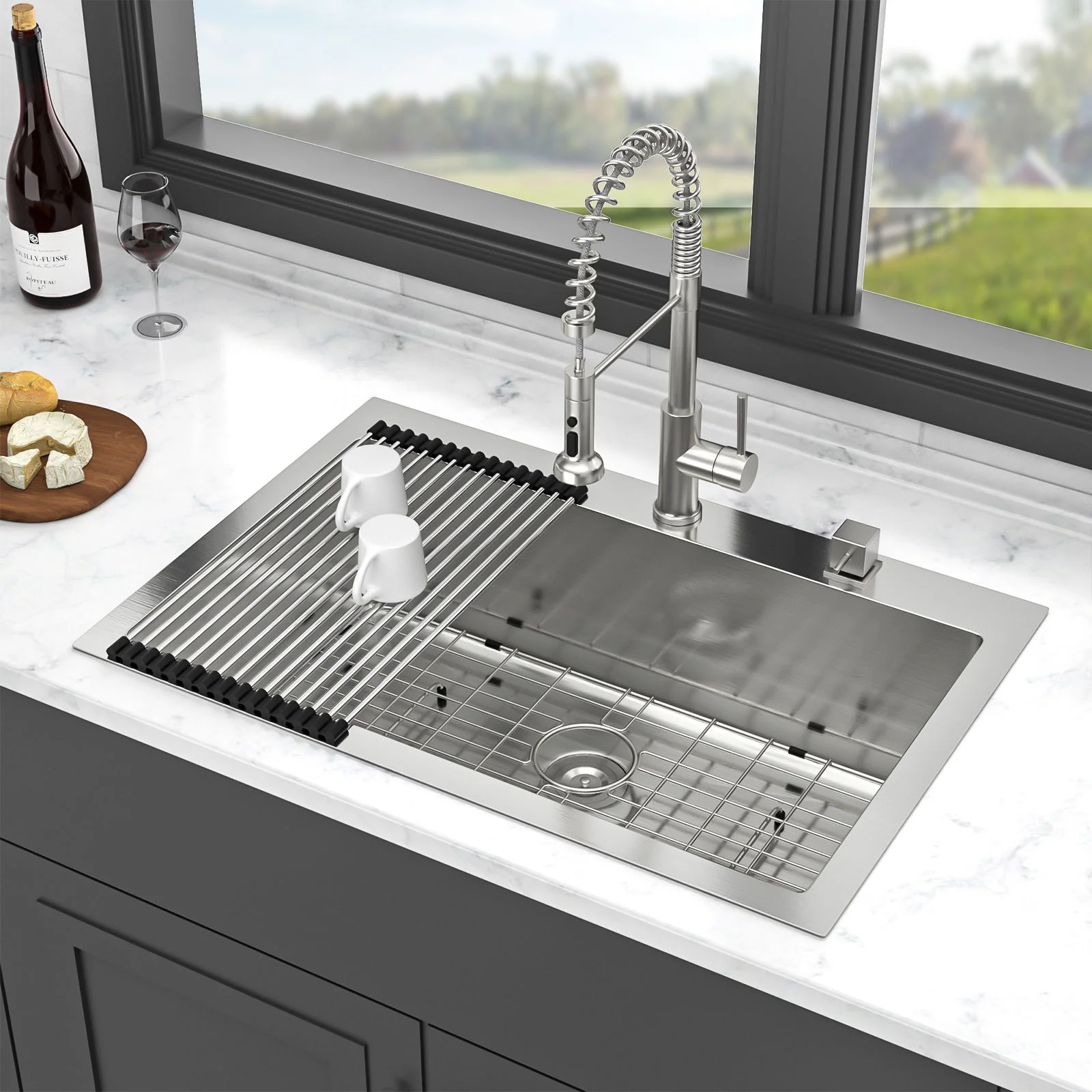 Kitchen Sink Drop In, Stainless Steel Single Bowl, Topmount - Image 6