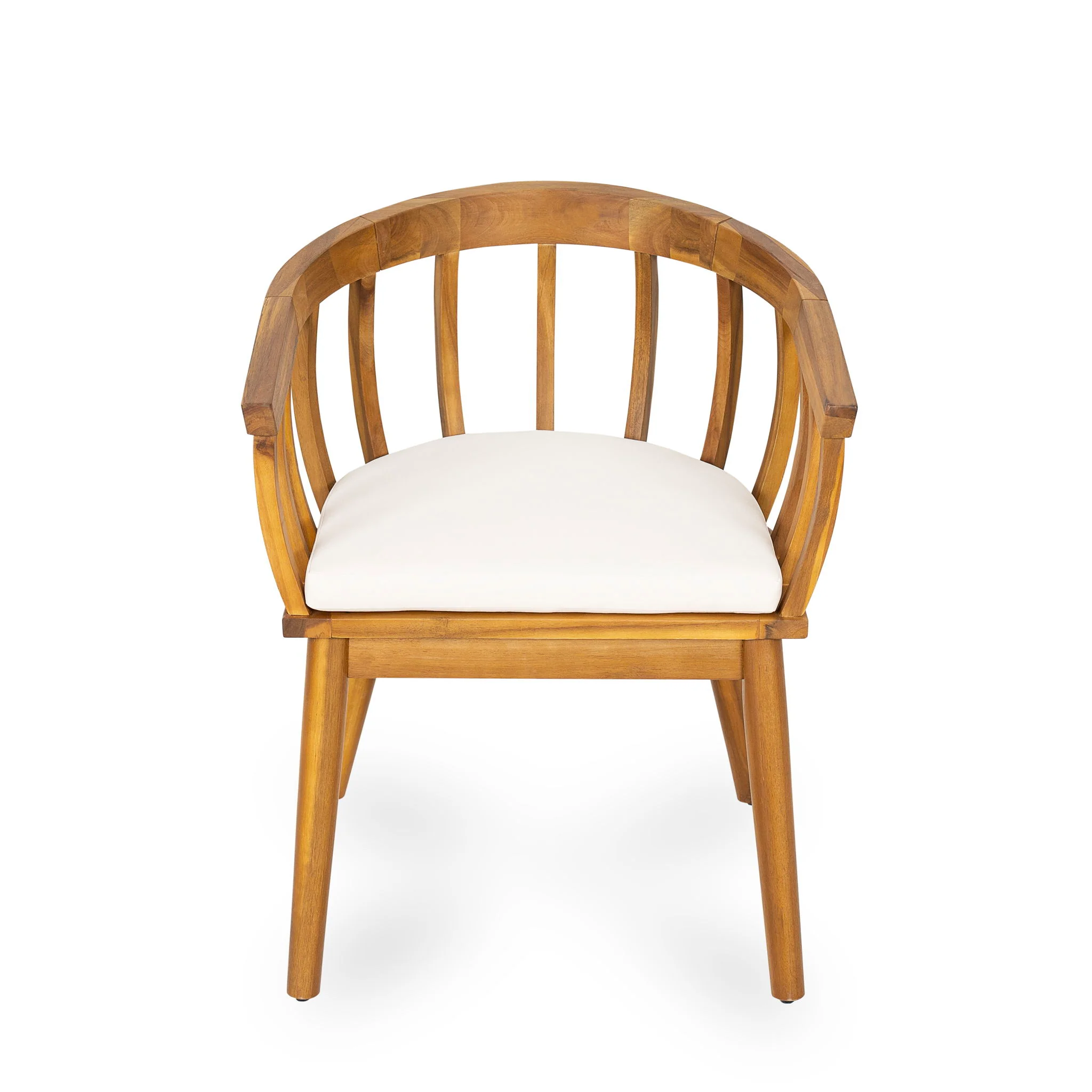 Klismos - Dining Armchair (Set of 2) - Teak / Beige - Image 5