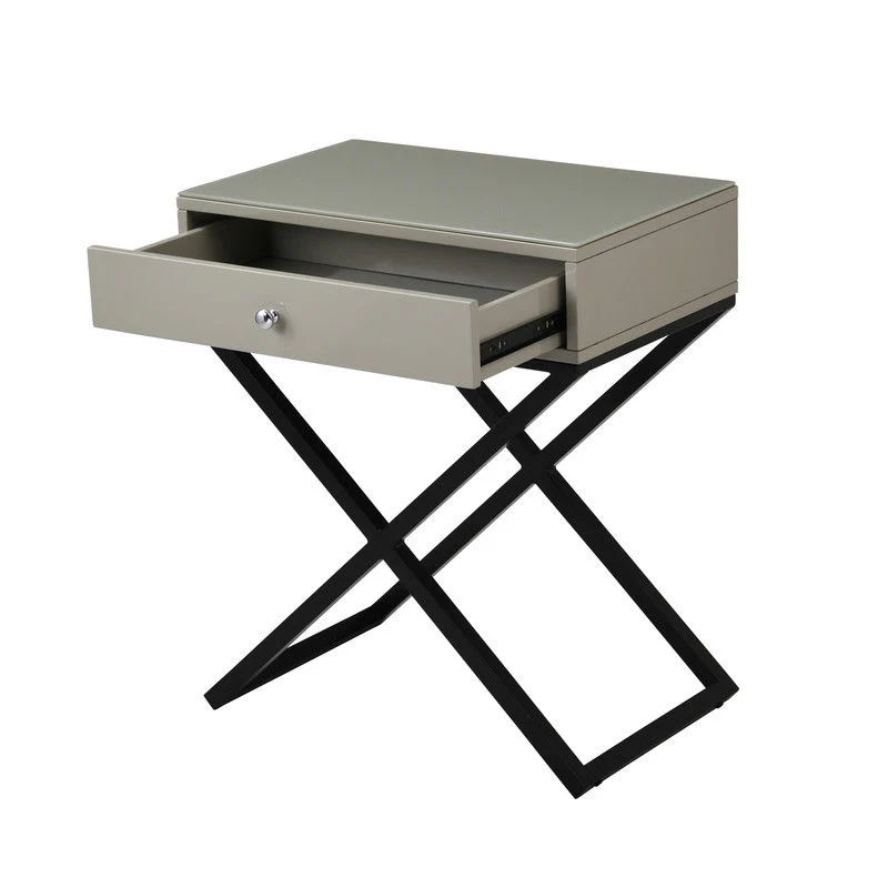 Koda - End Side Table Nightstand, Drawer And Cross Base - Image 12