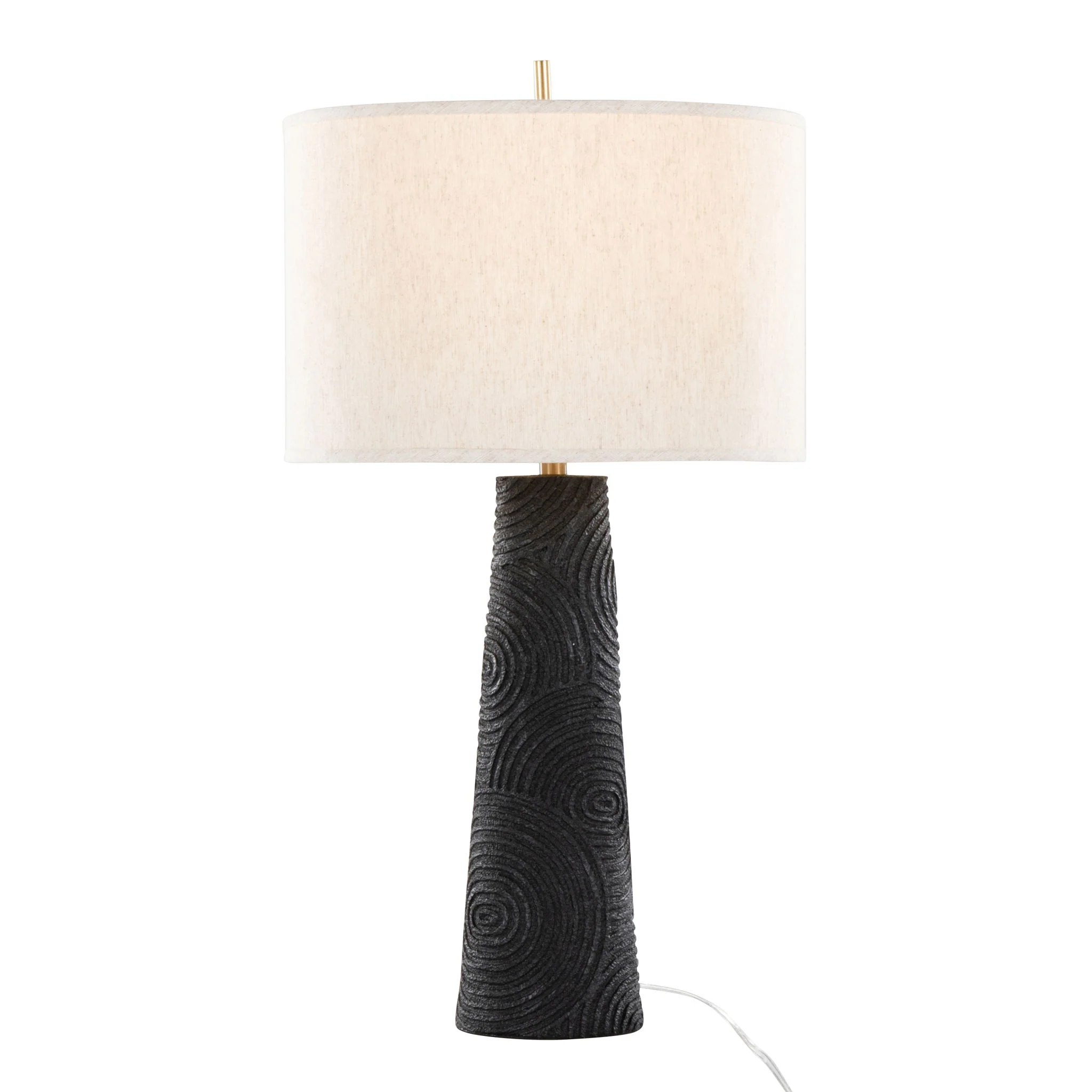 Kona - Contemporary Table Lamp (Set of 2) - Matte Black / Modern Brass / Natural - Image 3