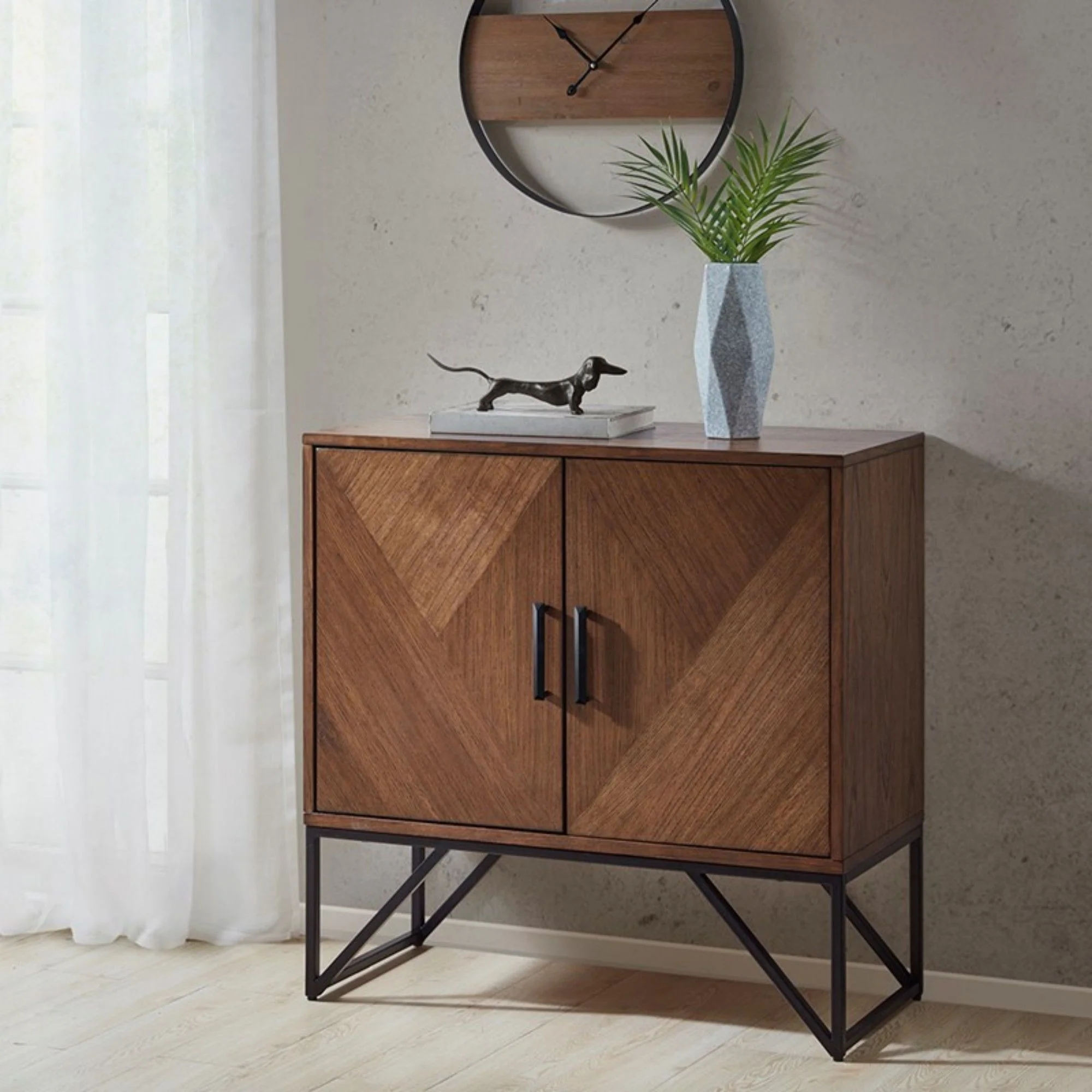 Krista - Accent Cabinet With Magnetic Doors - Brown - Image 2