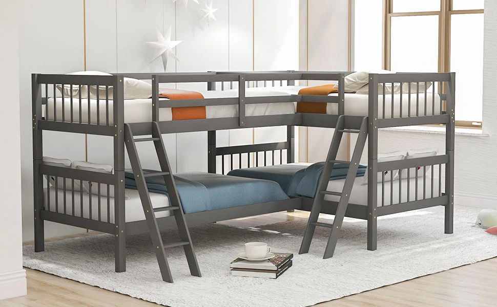L Shaped Bunk Bed With Ladder - Image 9