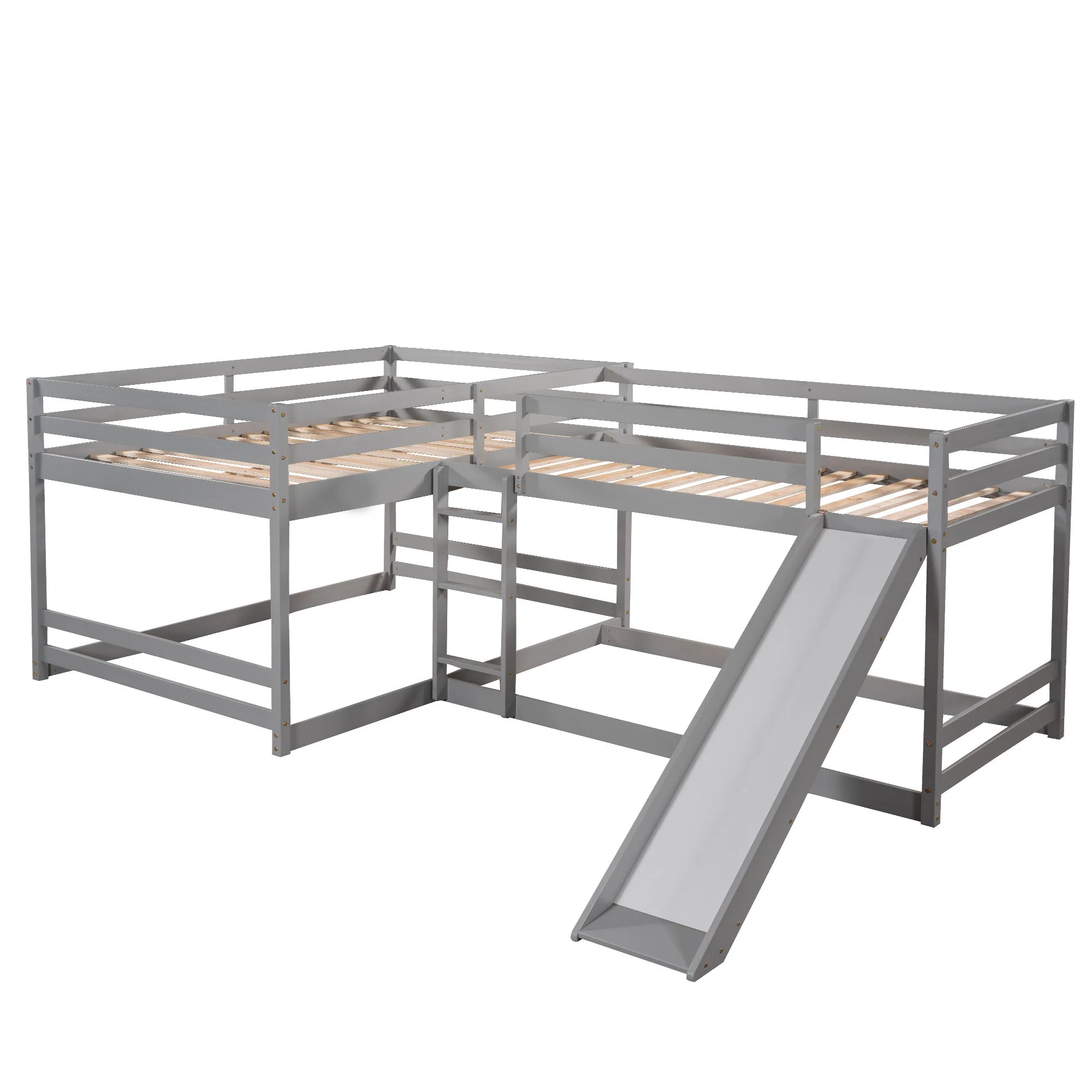 L-Shaped Bunk Bed With Slide And Short Ladder - Image 11