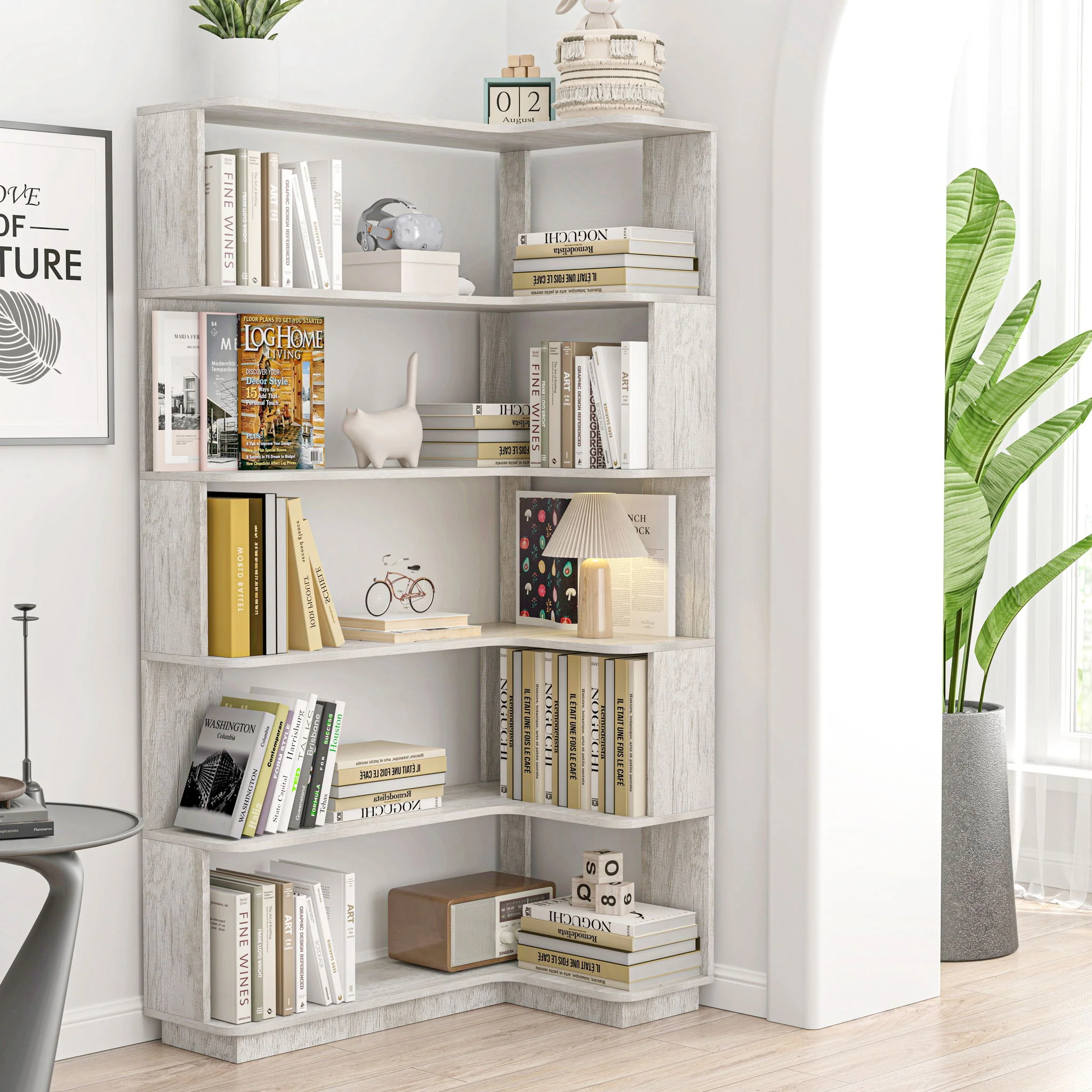 L-Shaped Corner Bookshelf - Image 40