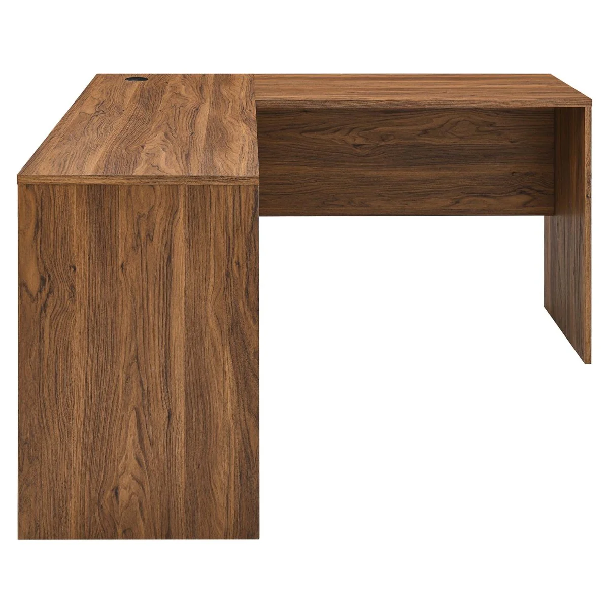 73" Walnut White L-Shaped Office Desk with File Cabinet - Image 11
