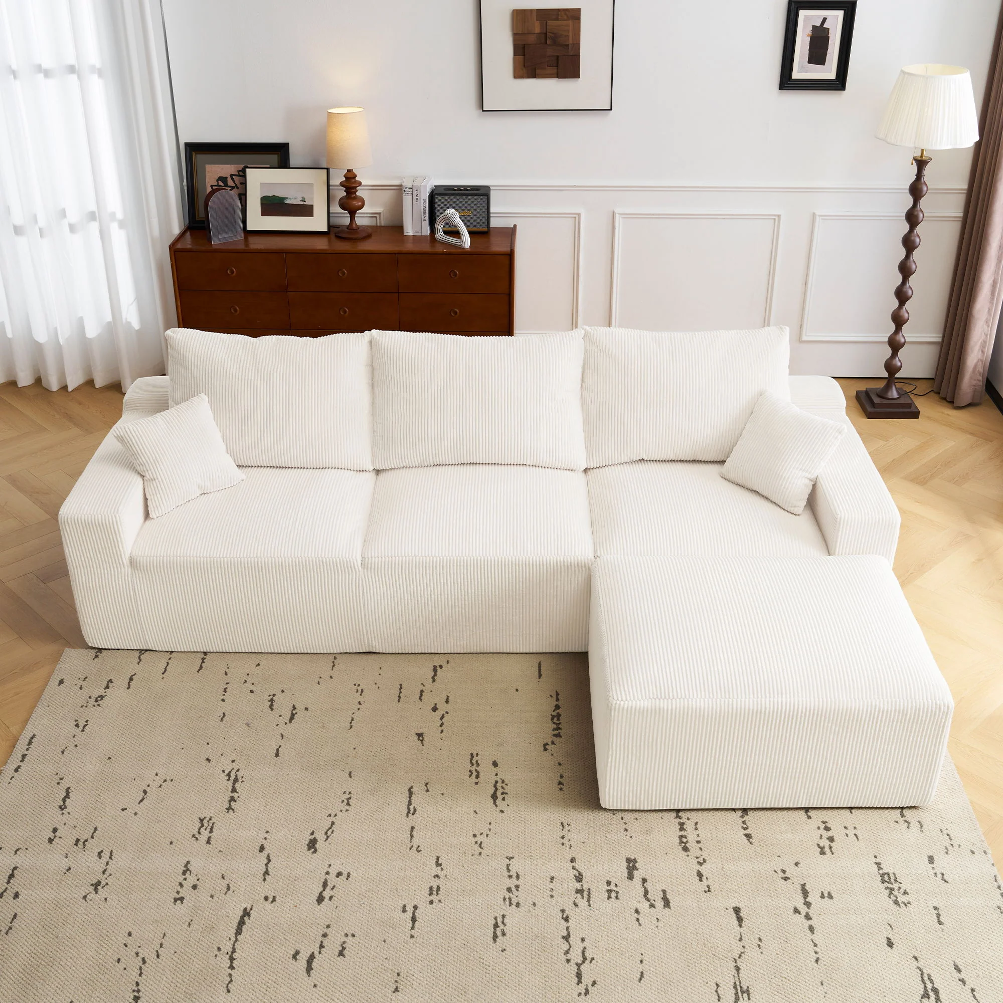 L Shaped Sectional Sofa, Full Compression 3 Seater Cloud Couch With Chaise - Image 15
