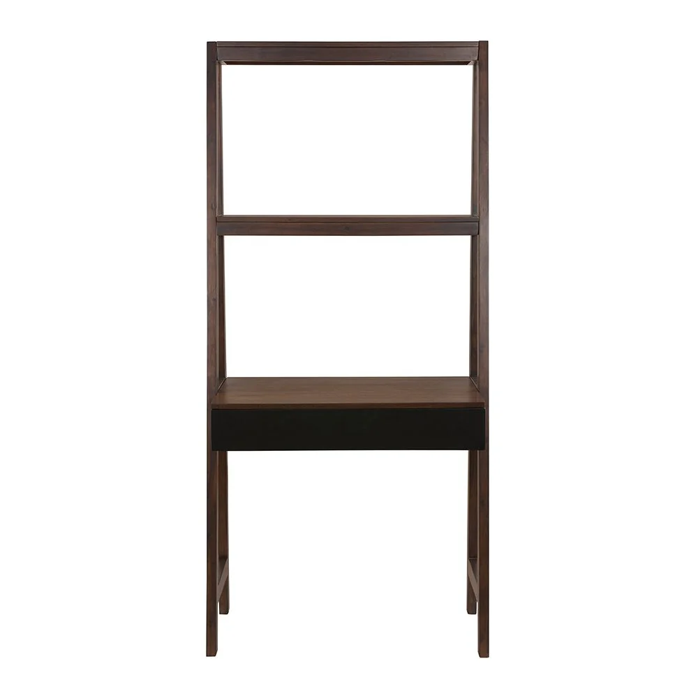 Ladder Desk, Ladder Style Display Shelf - Natural Wood / Brown - Image 6
